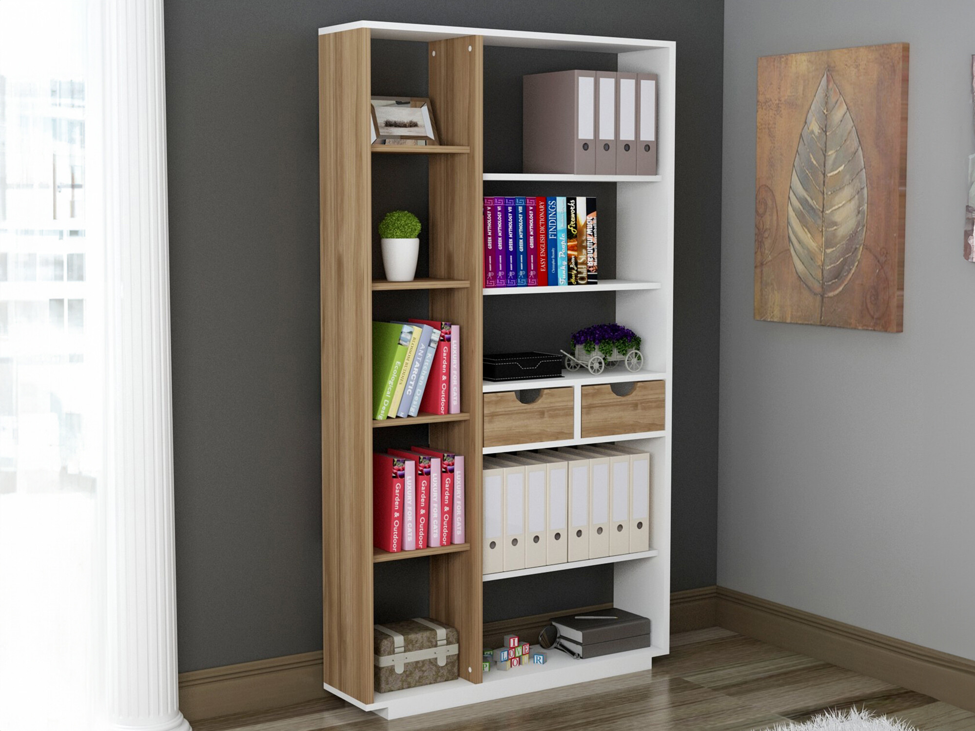 Lentyna Kailua 1096 (Balta + Graikinis riešutas)