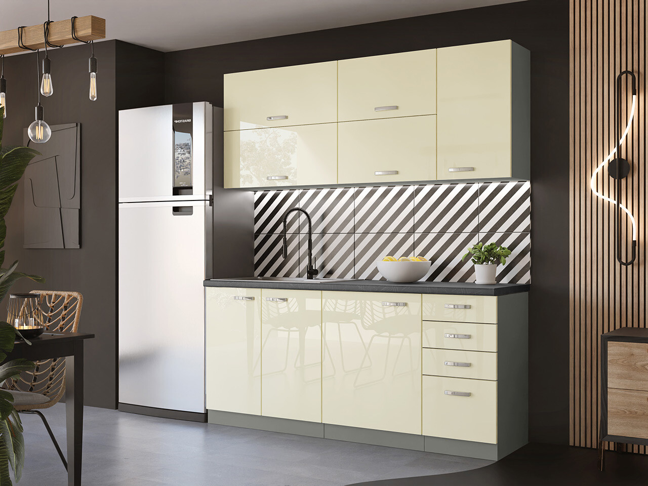 Modulinis virtuvės komplektas Multi Cream 124