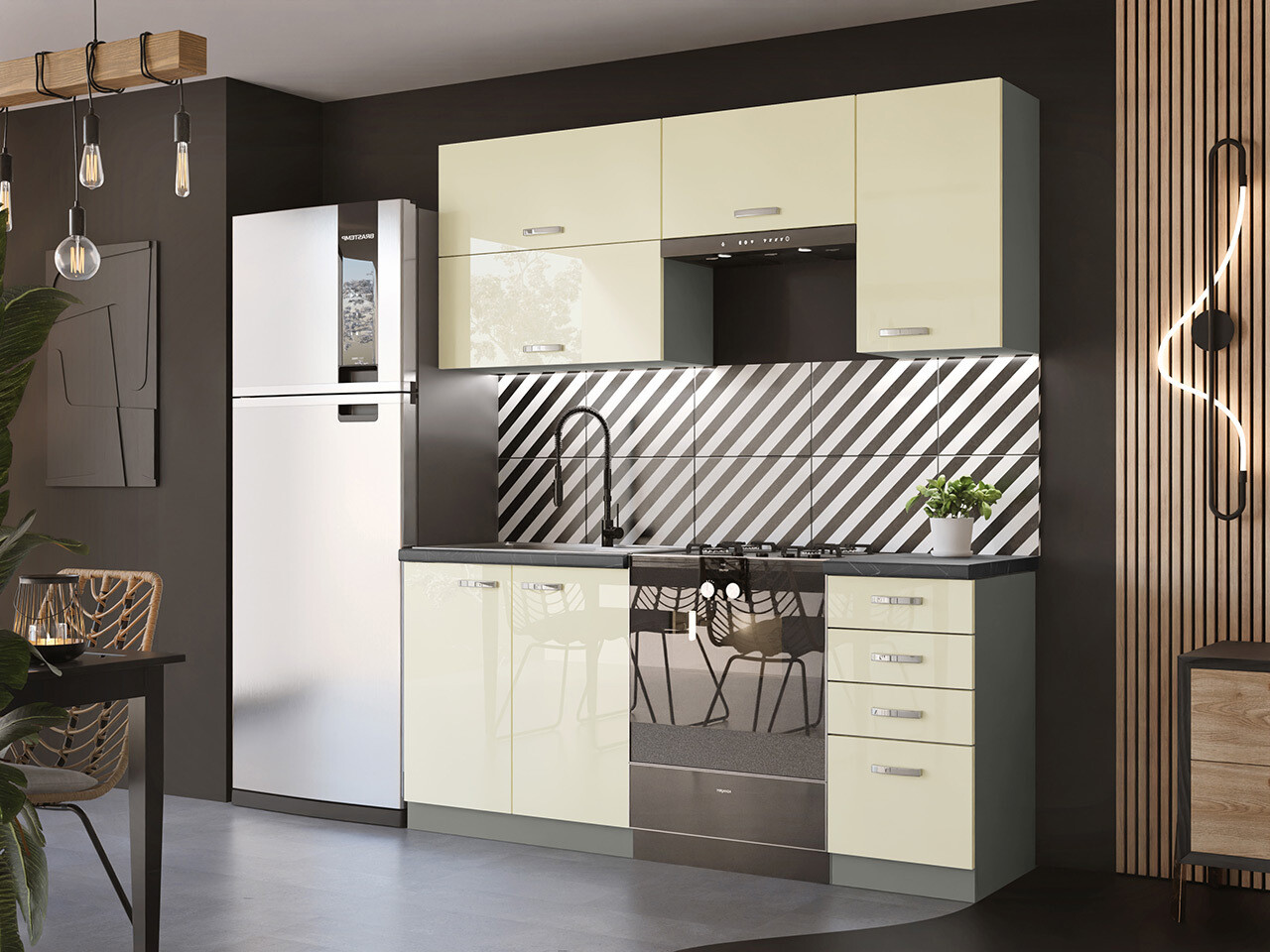Modulinis virtuvės komplektas Multi Cream 125