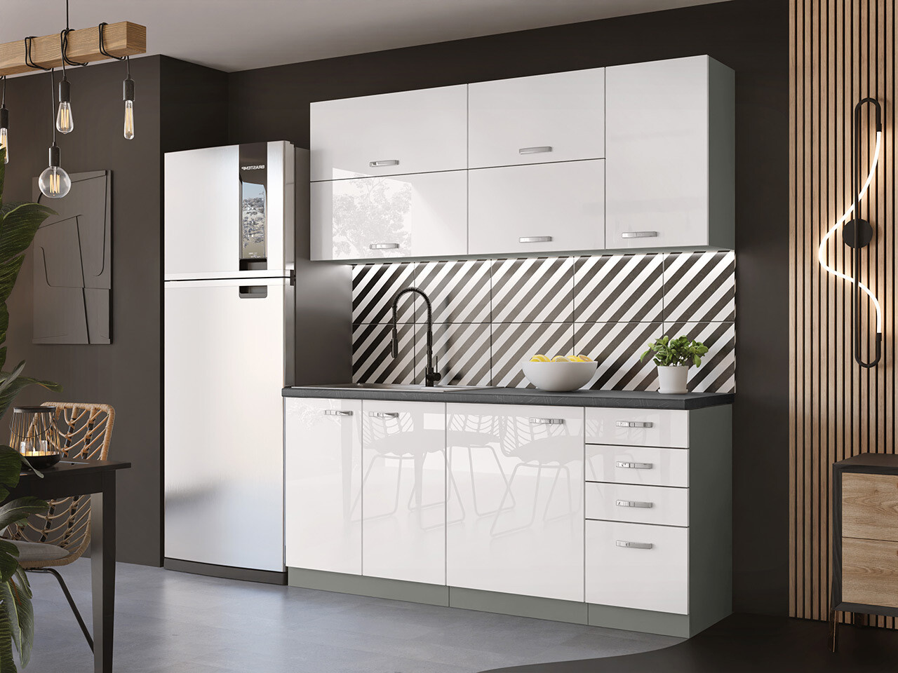 Modulinis virtuvės komplektas Multi White 124