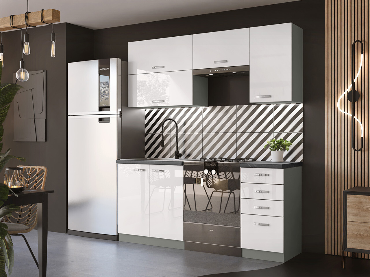 Modulinis virtuvės komplektas Multi White 125
