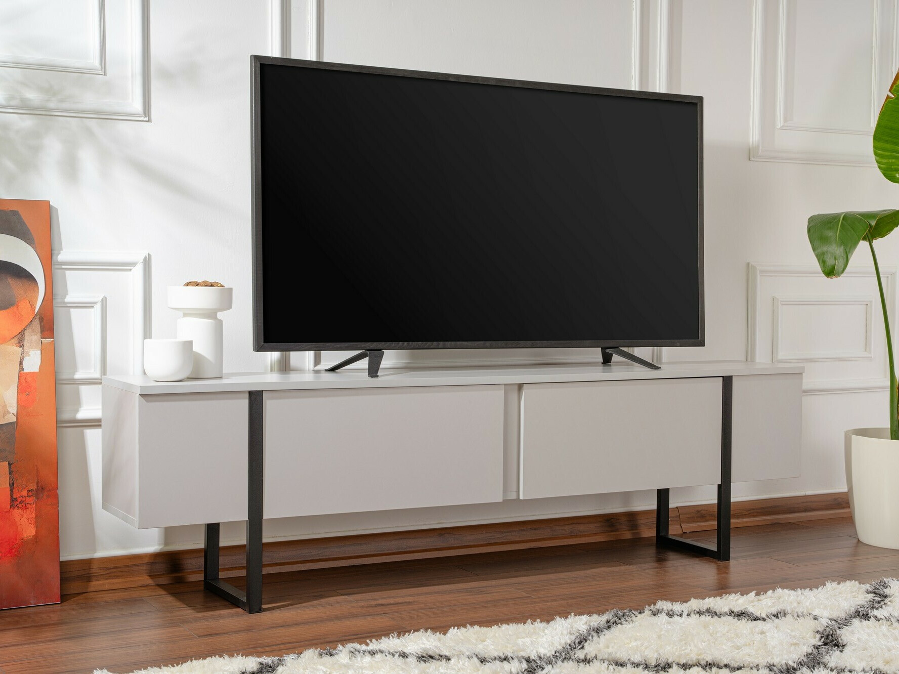TV staliukas Novato 105 (Pilka + Juoda)
