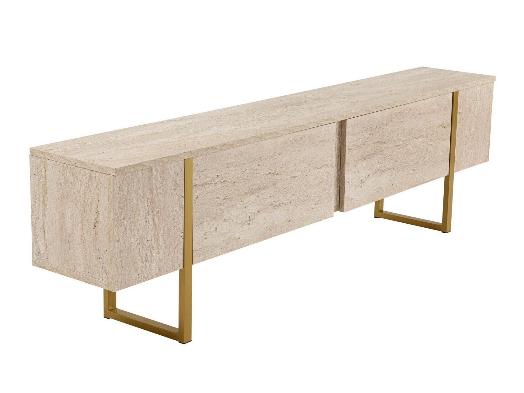 TV staliukas Novato 105 (Šviesi Travertine + Auksinė)