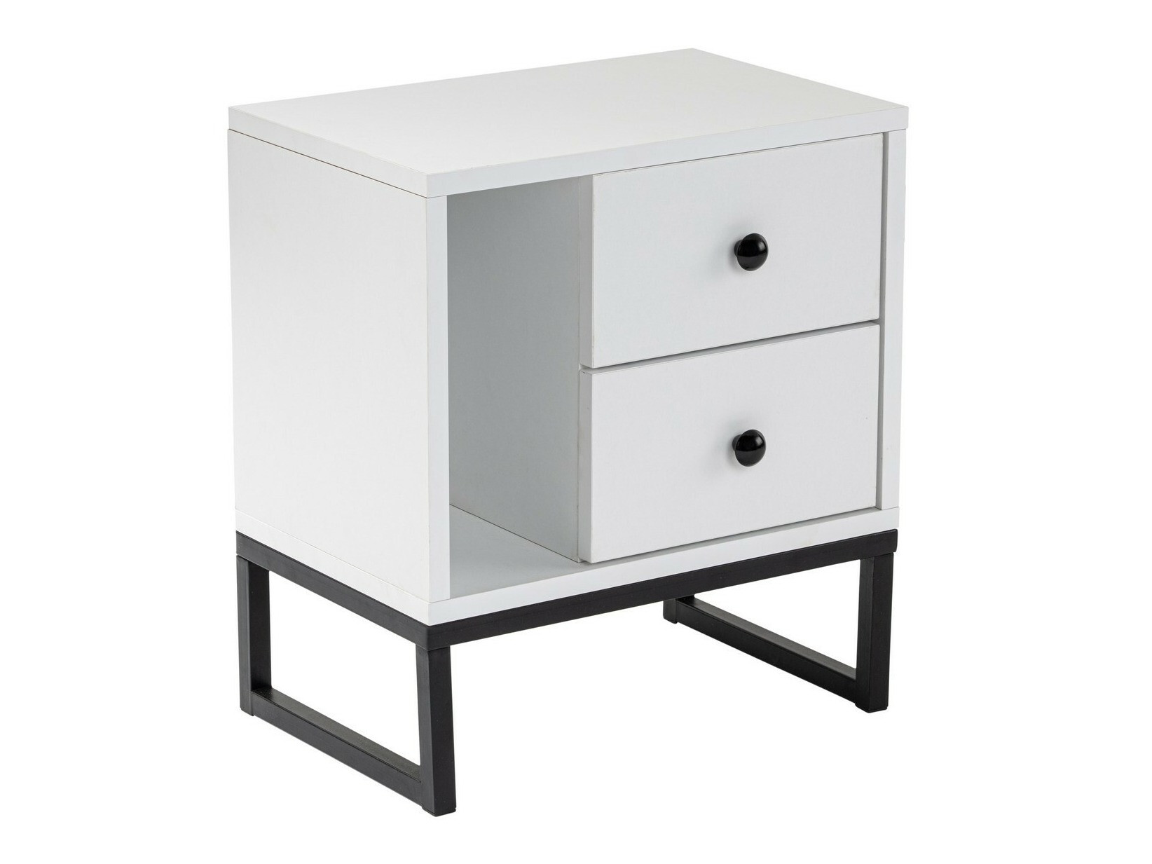 Naktinis staliukas Novato 109 (Balta + Juoda)