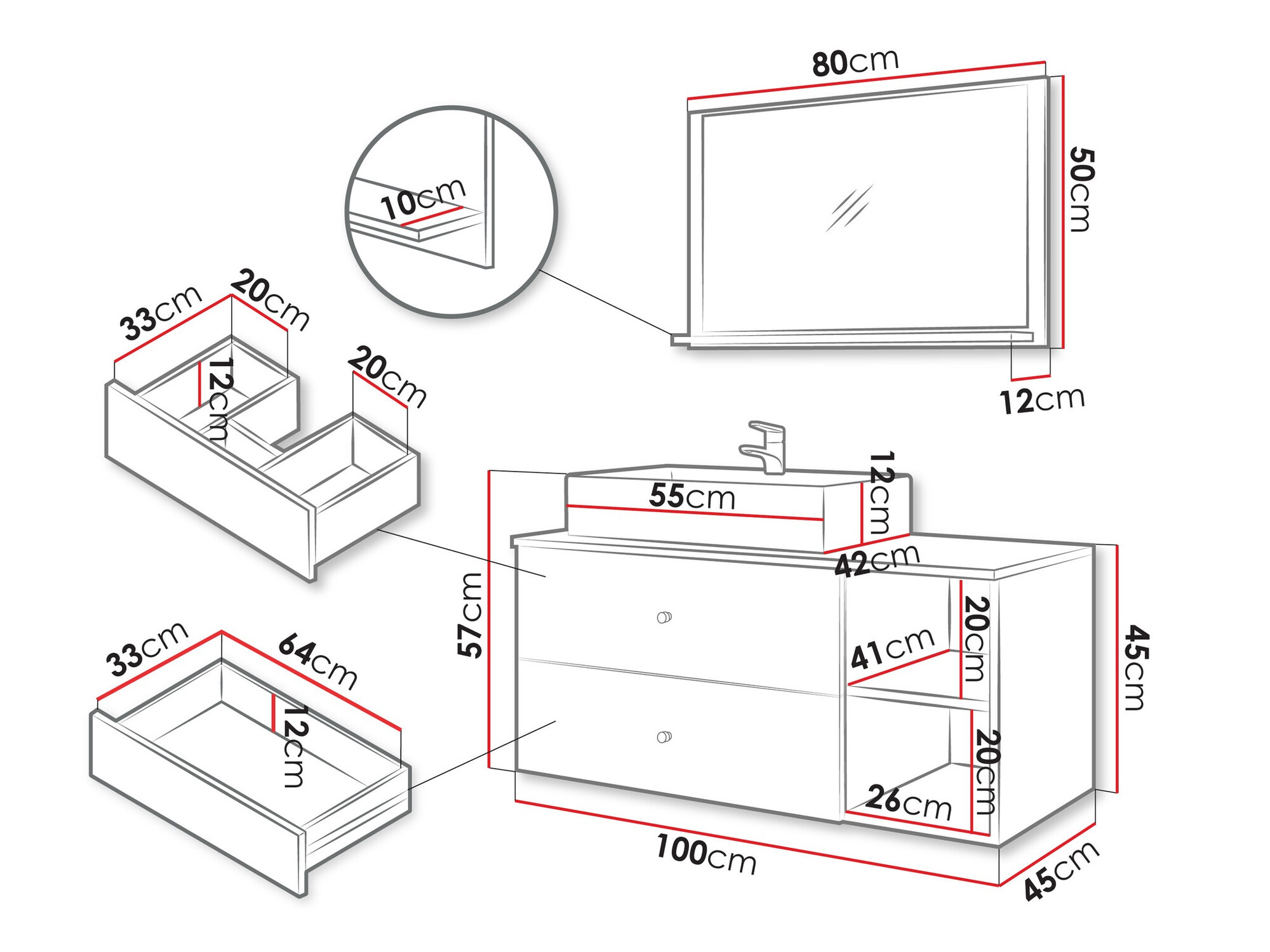 Vonios komplektas Ophruvi 100 (Graikinis riešutas)