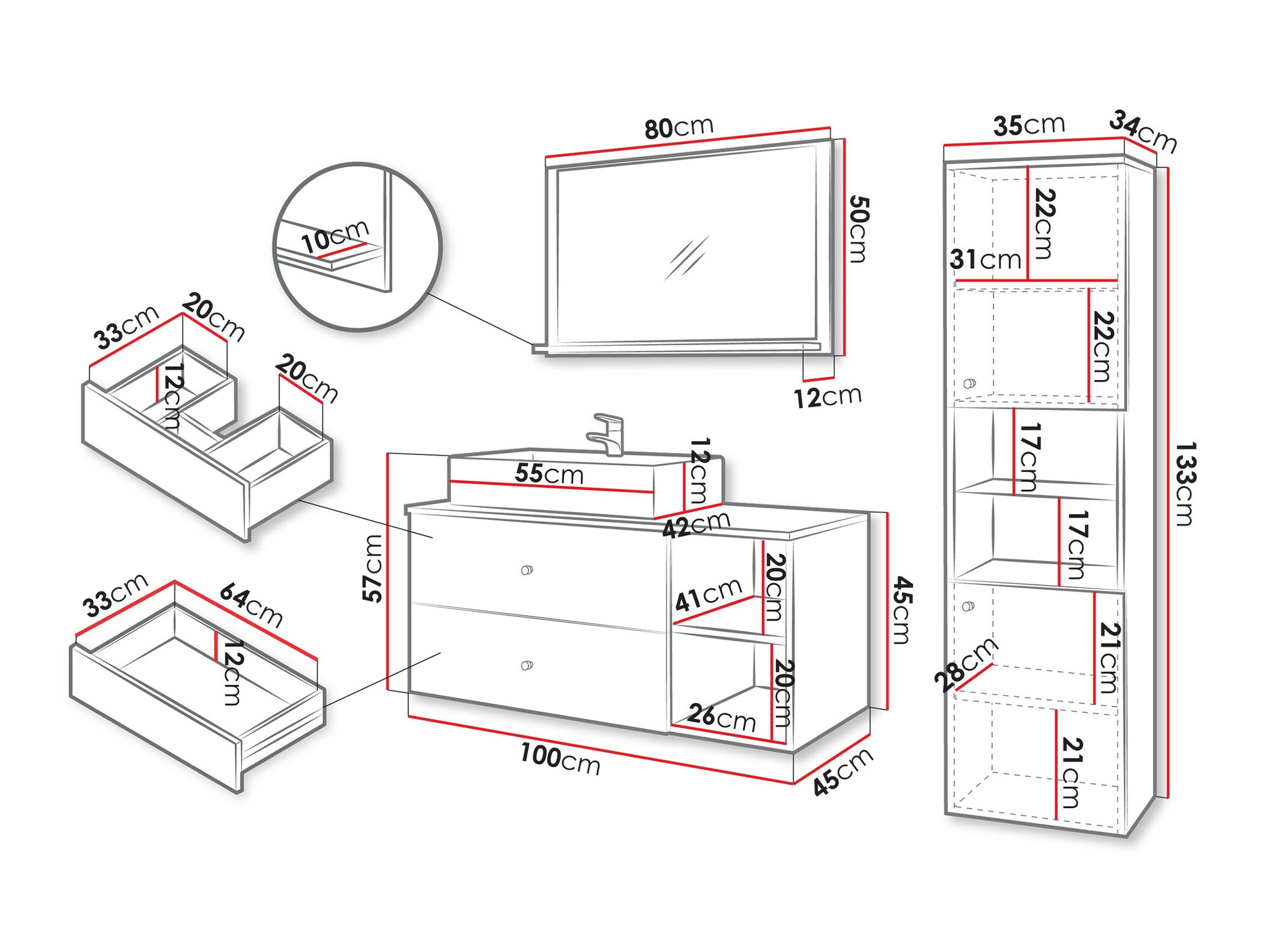 Vonios komplektas Ophruvi 101 (Graikinis riešutas)