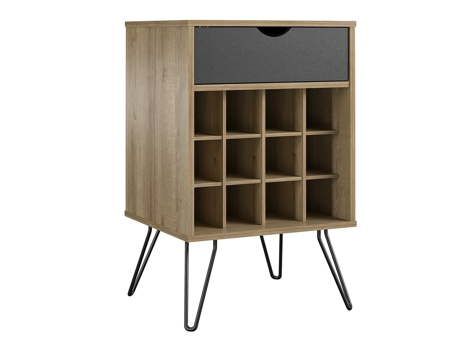 Šoninis staliukas Novogratz 186 (Šviesus medis + Pilka)