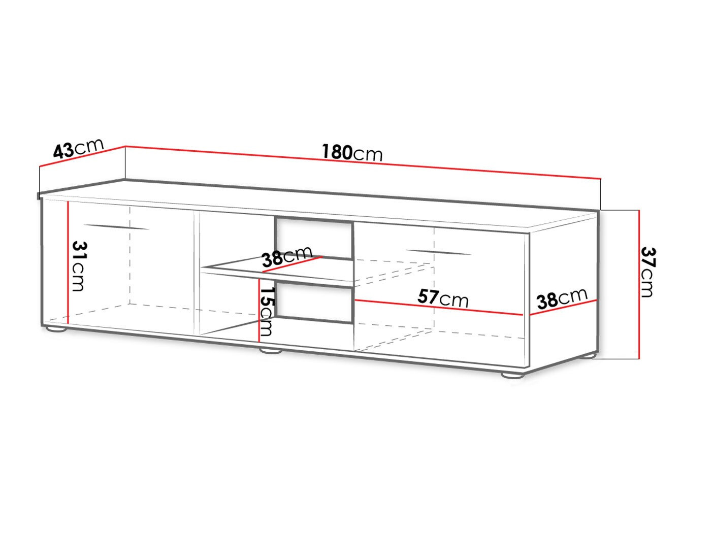 TV staliukas Tornola 101 (Balta + Blizgi balta)