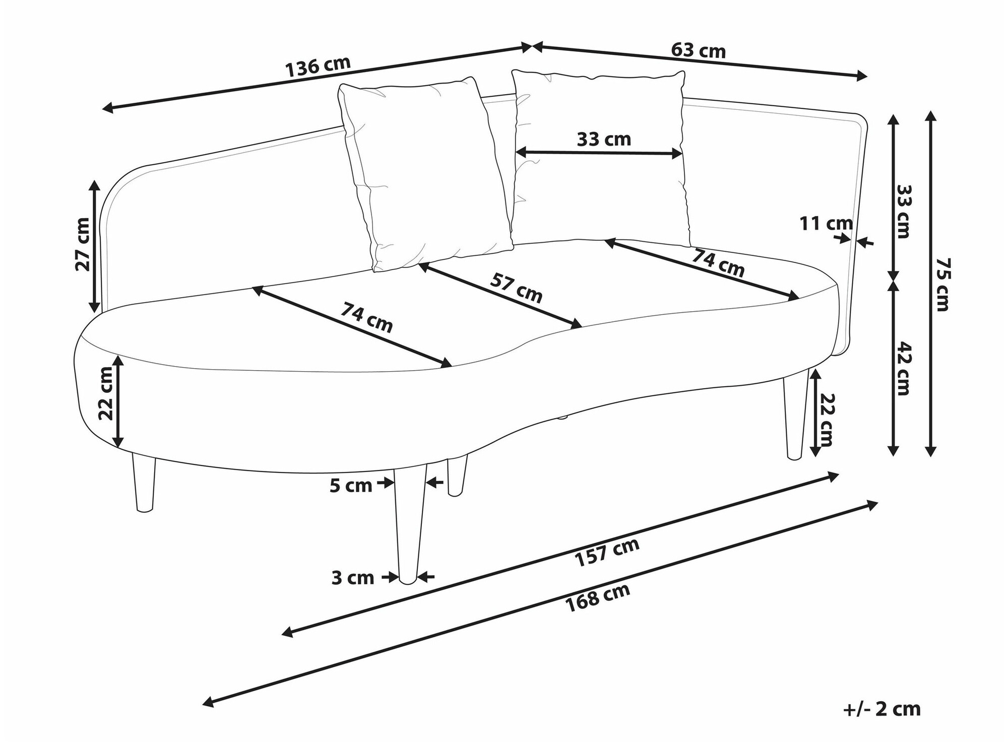 Kušetė Berwyn 537 (Oranžinė)
