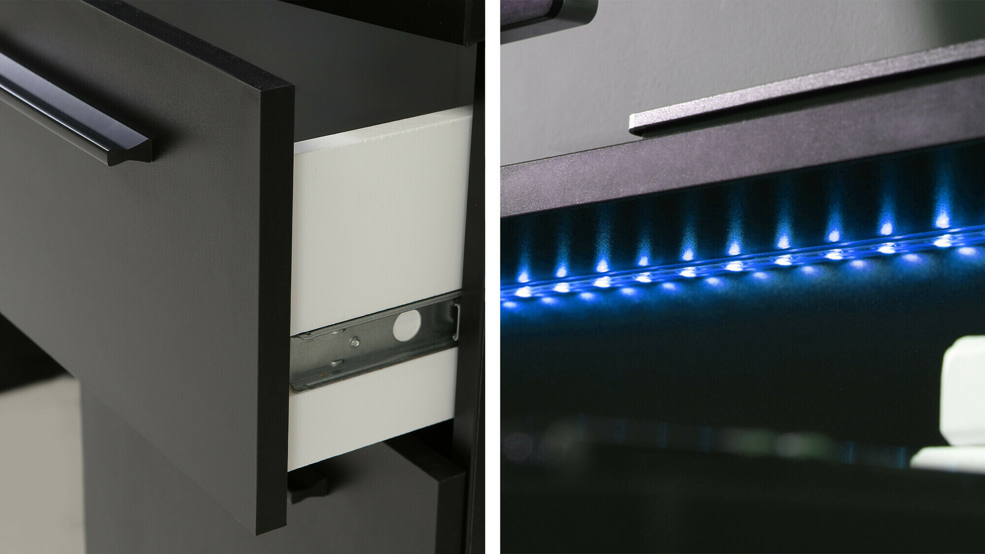 Kompiuterinių žaidimų stalas Serus (Matinė juoda)