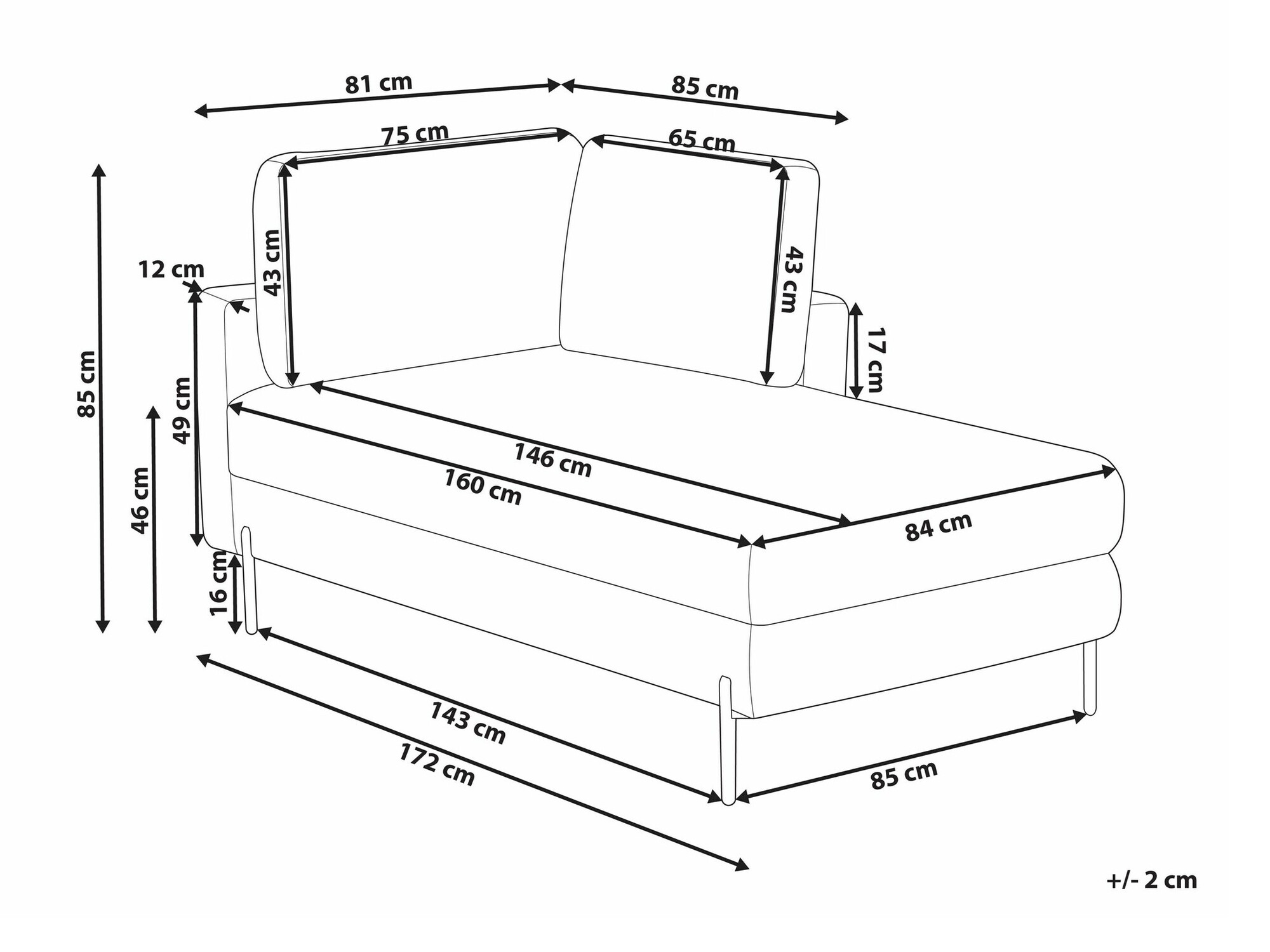 Kušetė Berwyn 2212 (Ruda)