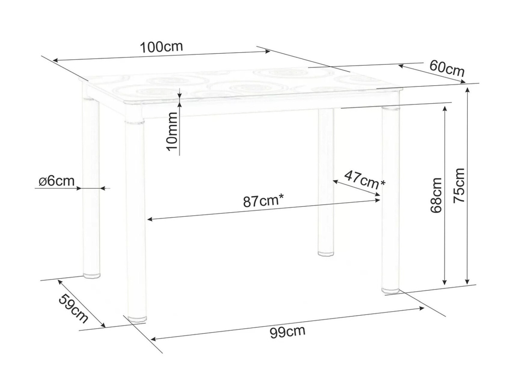 Stalas Detroit 604 (Pilka)