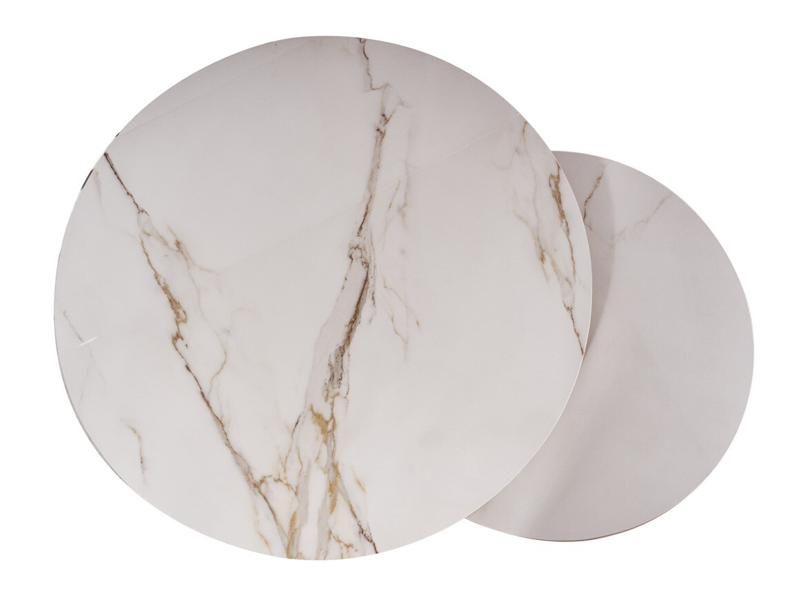 Žurnalinių staliukų komplektas Detroit 602 (Baltas marmuras)