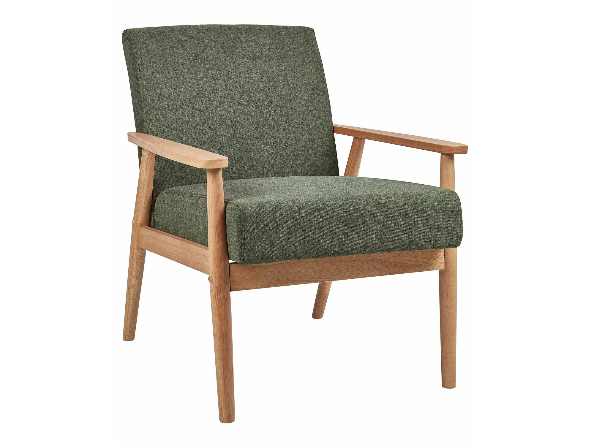 Fotelis Berwyn 2214 (Šviesus medis + Žalia)