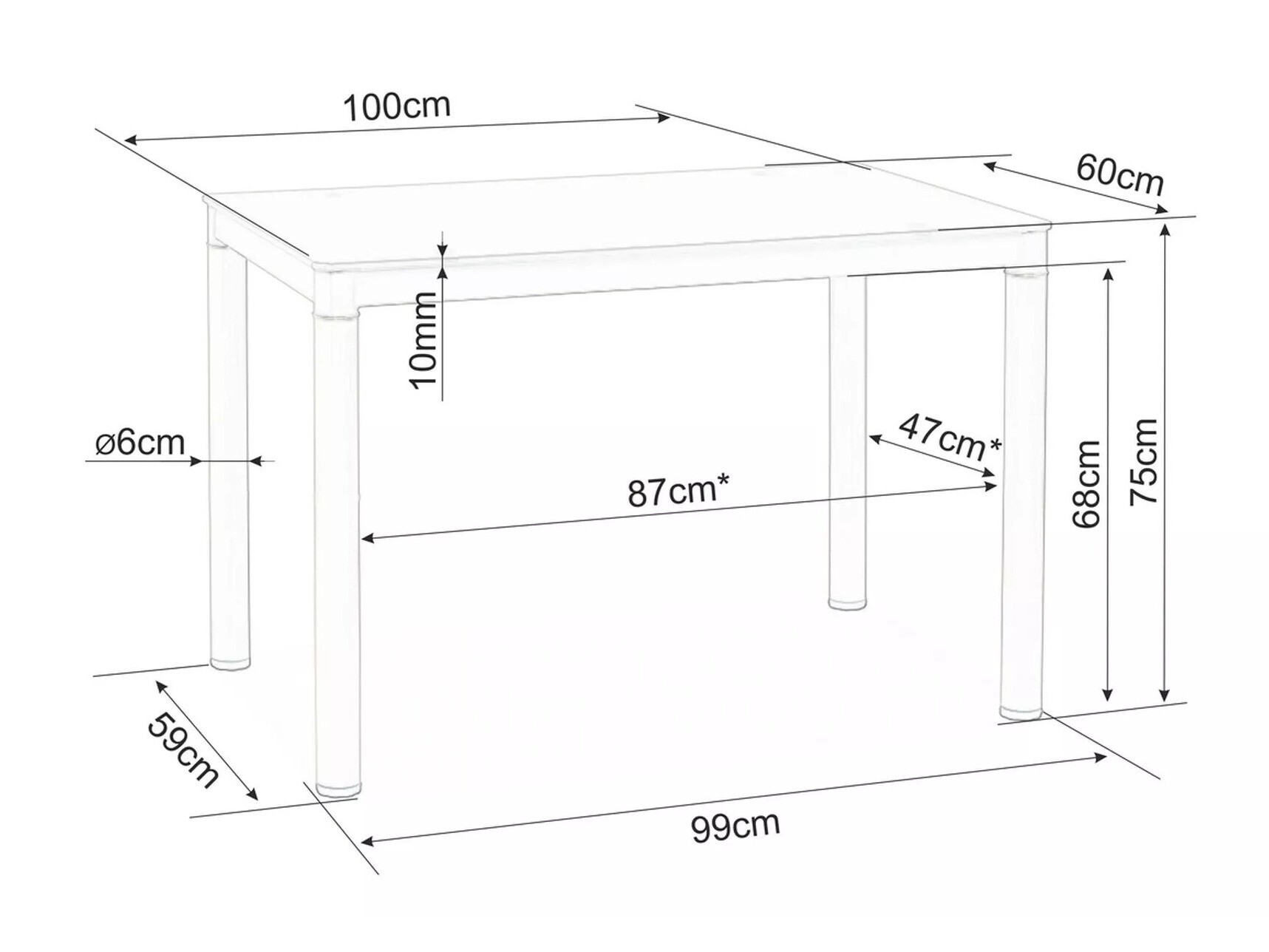 Stalas Detroit 608 (Kreminė)