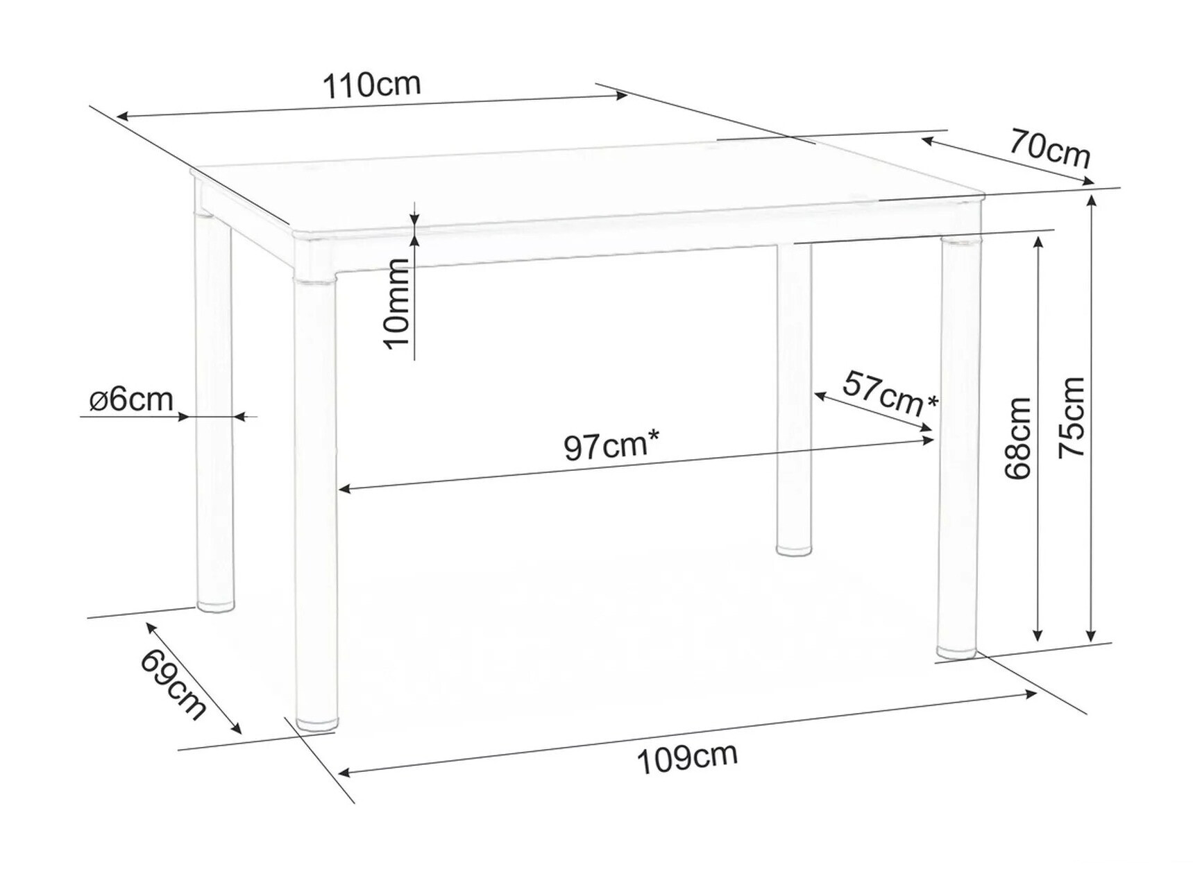 Stalas Detroit 609 (Kreminė)
