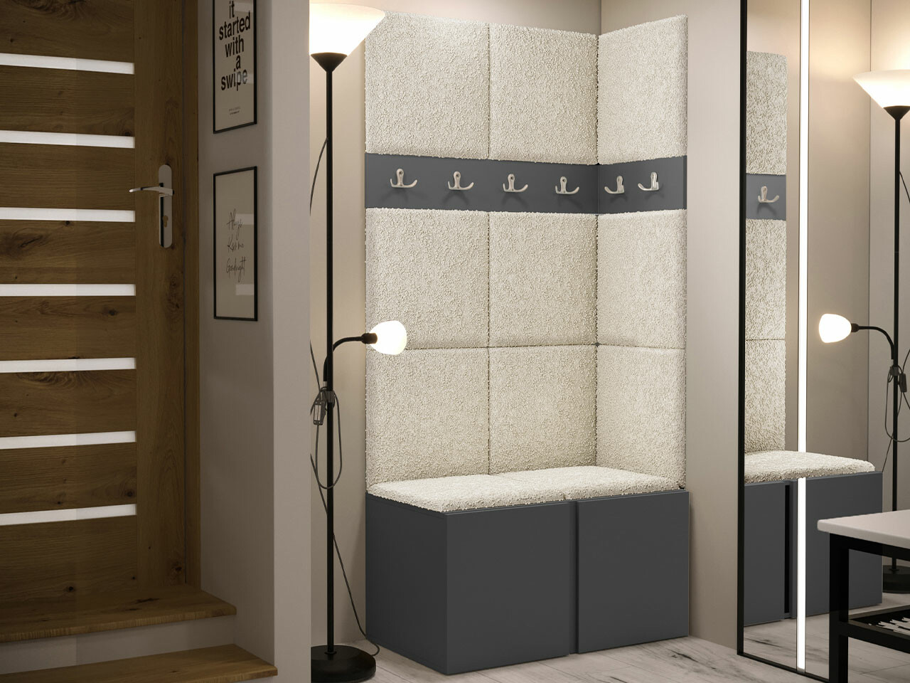 Prieškambario komplektas Hartford 264 (Grafitas)