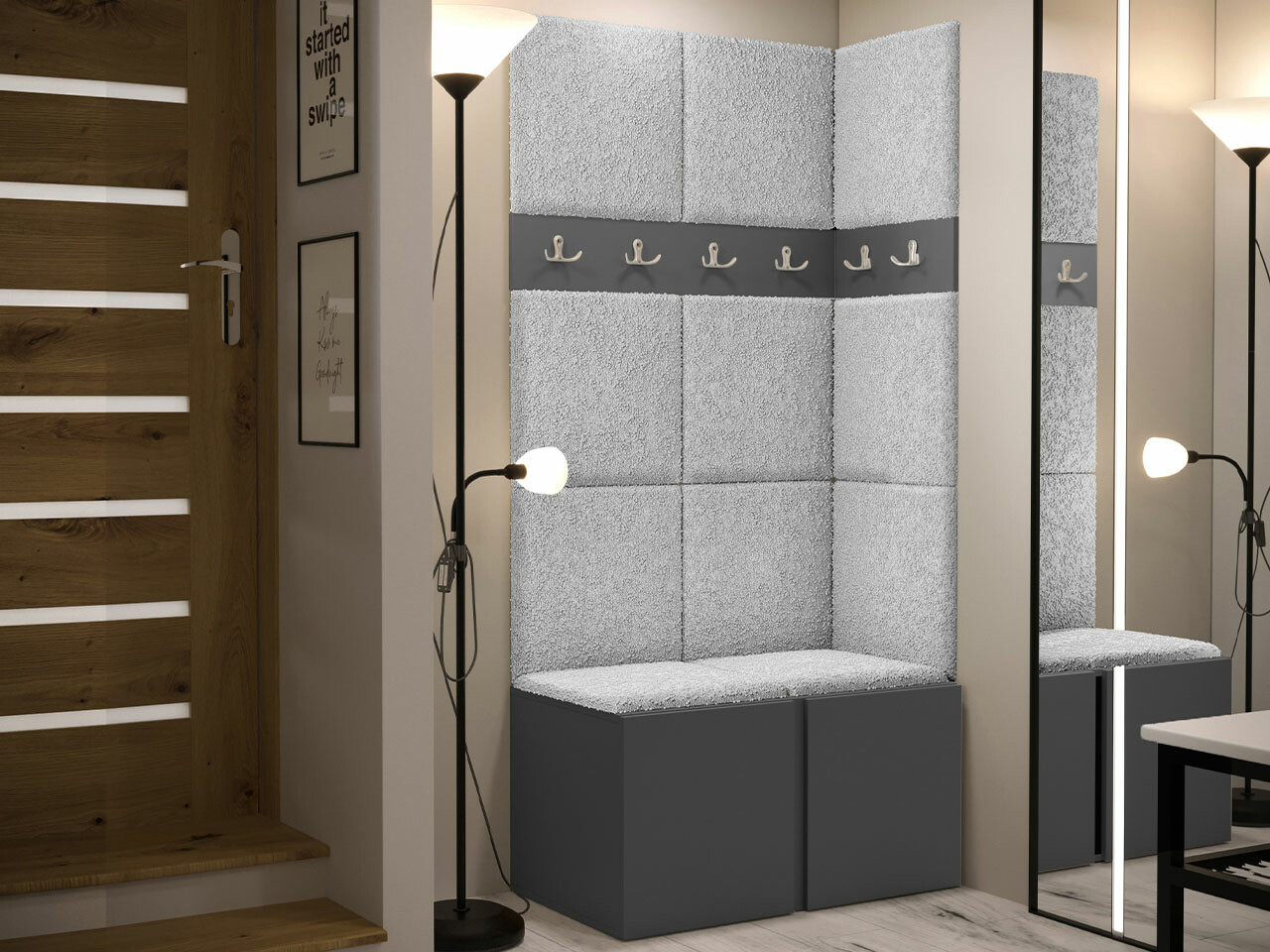 Prieškambario komplektas Hartford 264 (Grafitas)