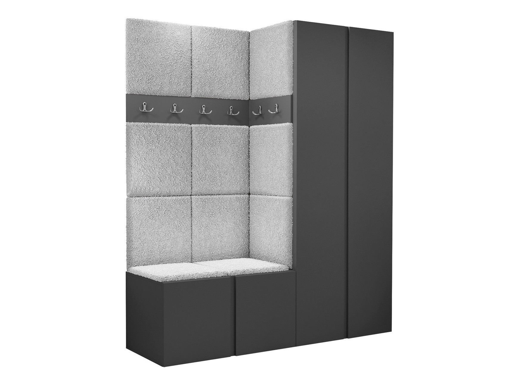 Prieškambario komplektas Pinis III (Grafitas)