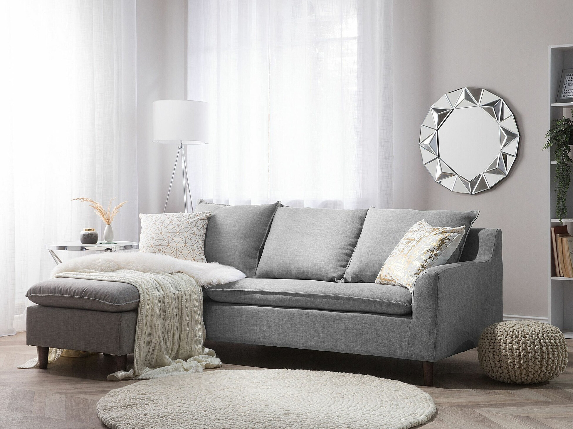 Minkštas kampas Berwyn 1395 (Šviesi pilka)