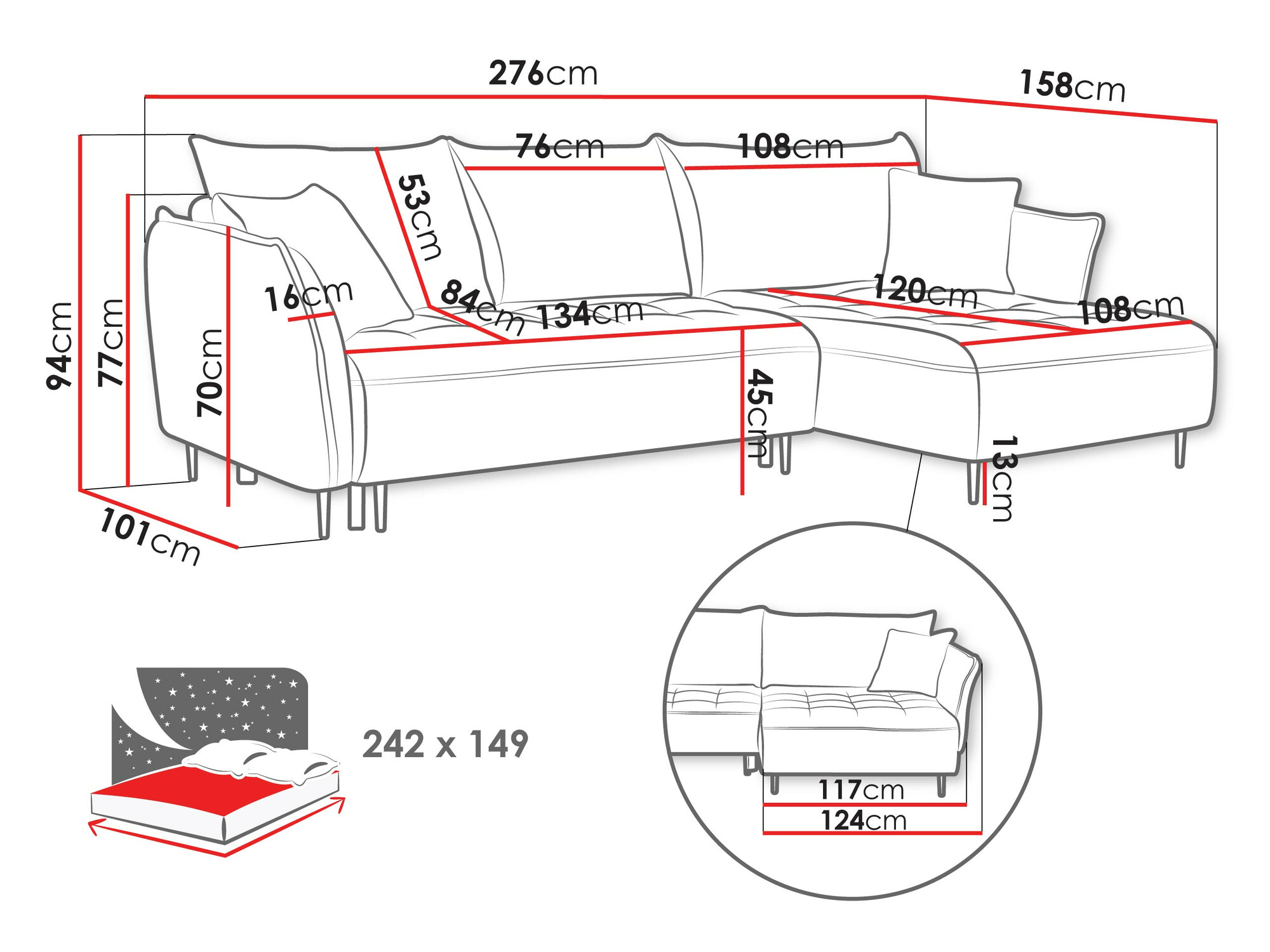 Minkštas kampas TrendyNest 102 (Onega 11)