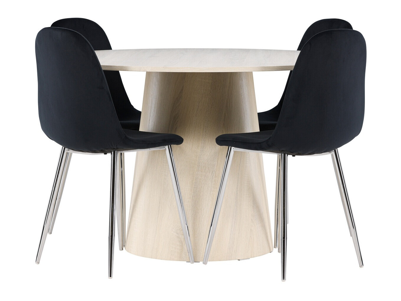 Valgomojo komplektas Dallas 4556 (Juoda + Sidabrinė)