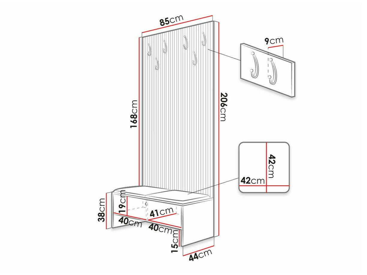 Prieškambario komplektas Hartford 321 (Abriamo 3)
