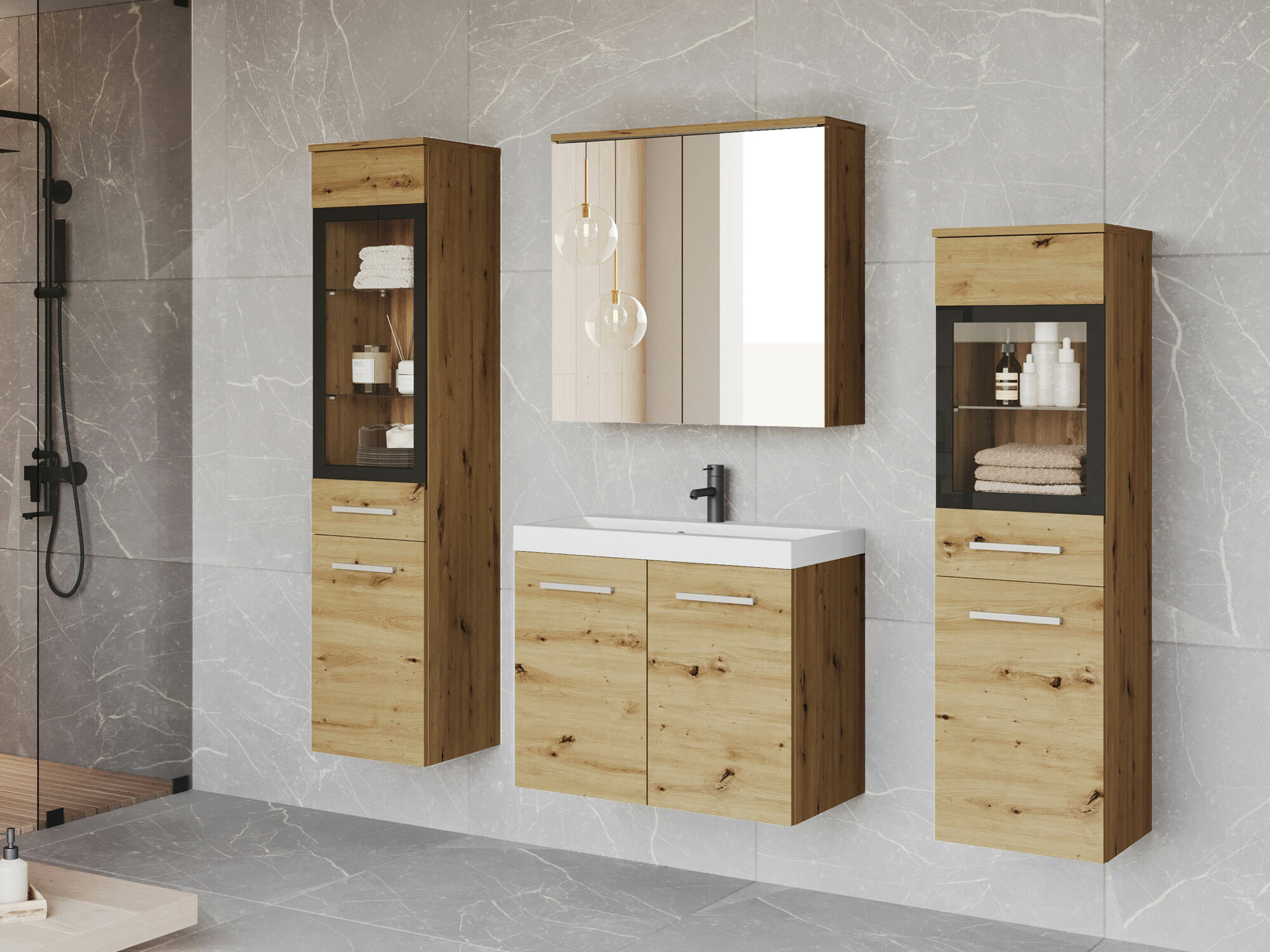 Vonios komplektas Sarasota 140 (Artisan ąžuolas)