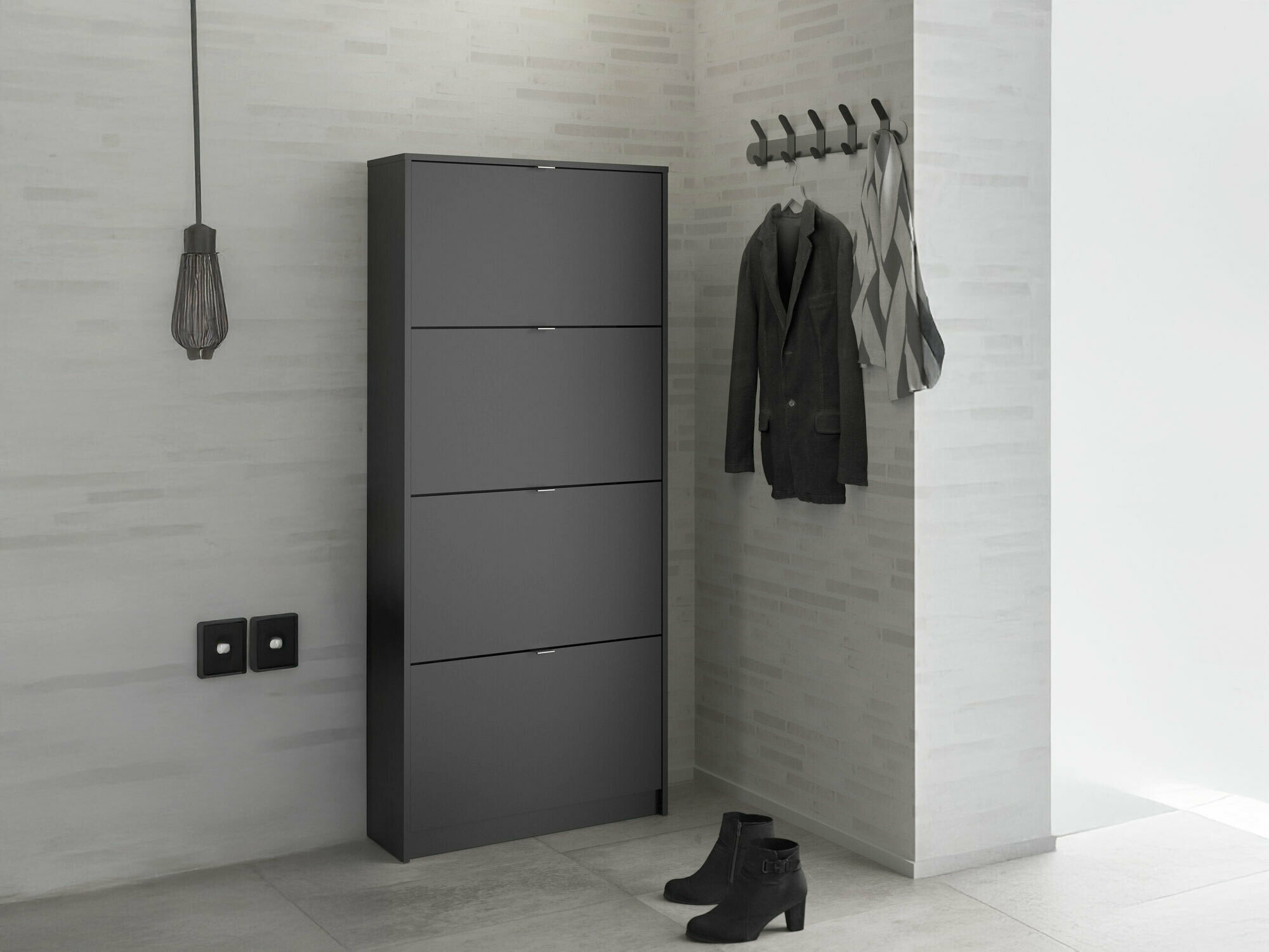 Batų dėžė Tustin 176 (Matinė juoda)