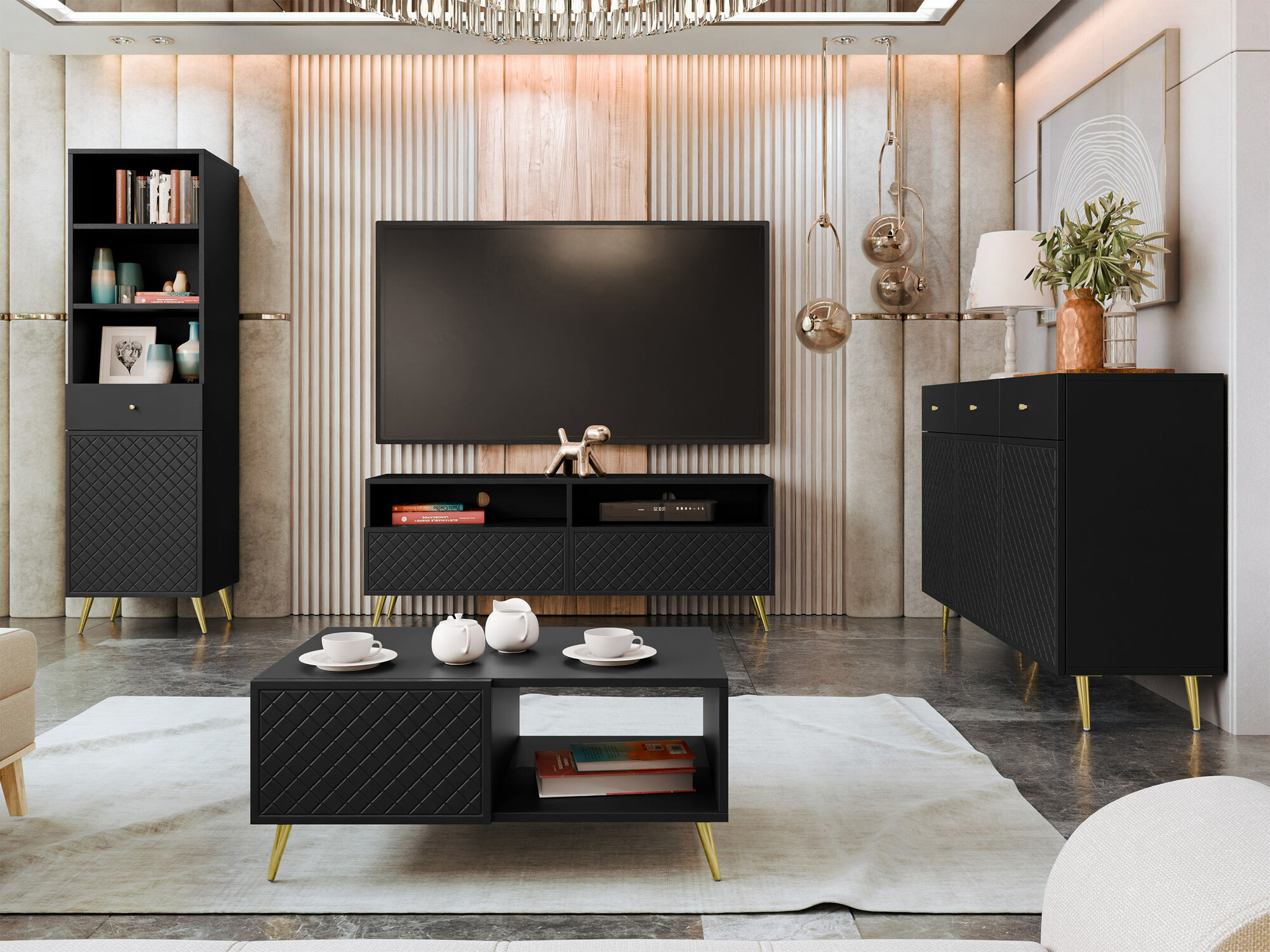 TV staliukas Comfivo 487 (Juoda)