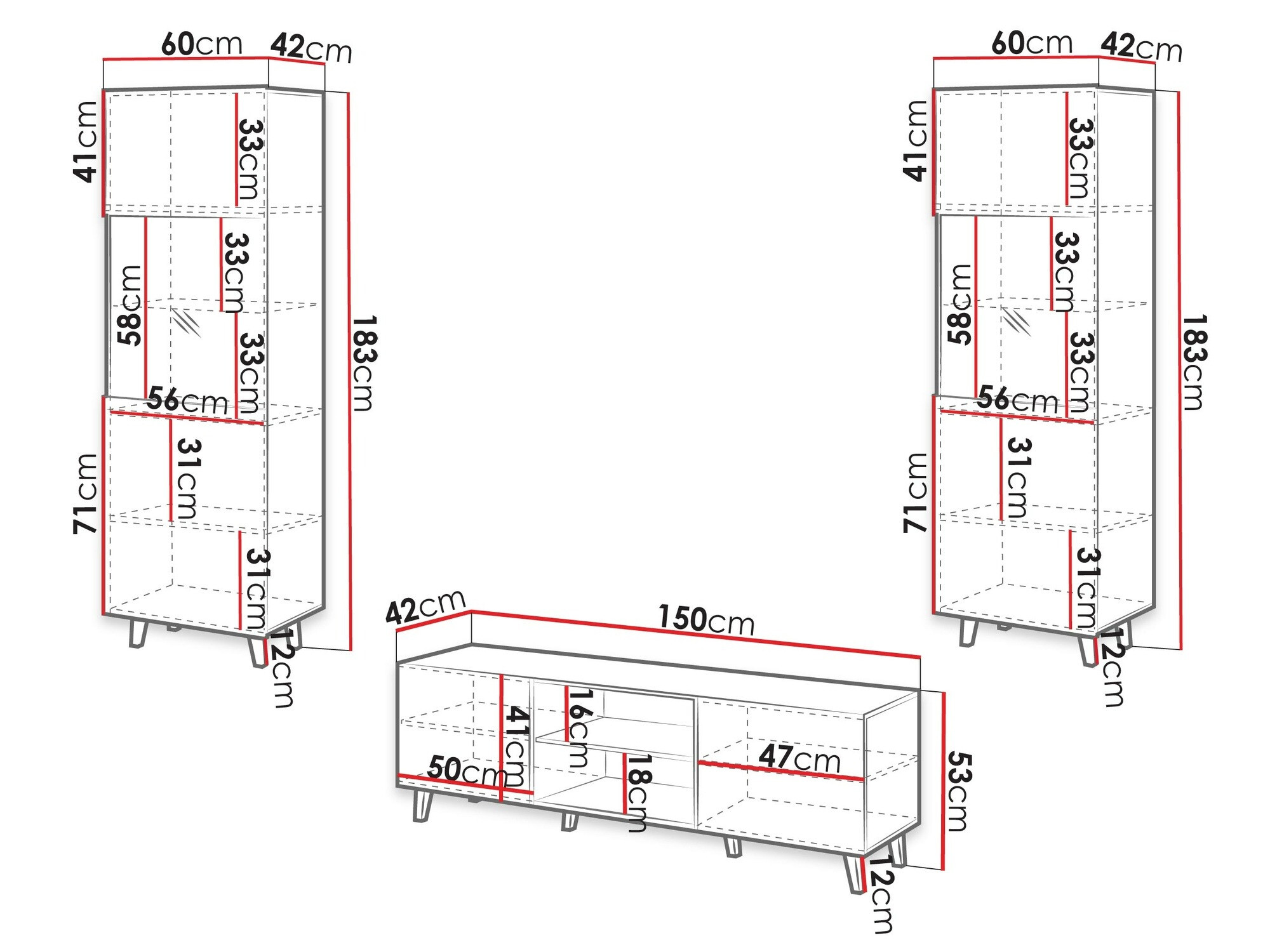 Svetainės komplektas Comes (Votan ąžuolas)