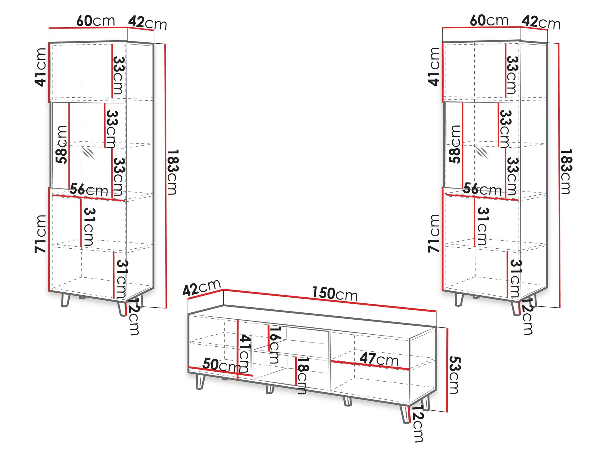 Svetainės komplektas Remeta 110 (Antracitas)