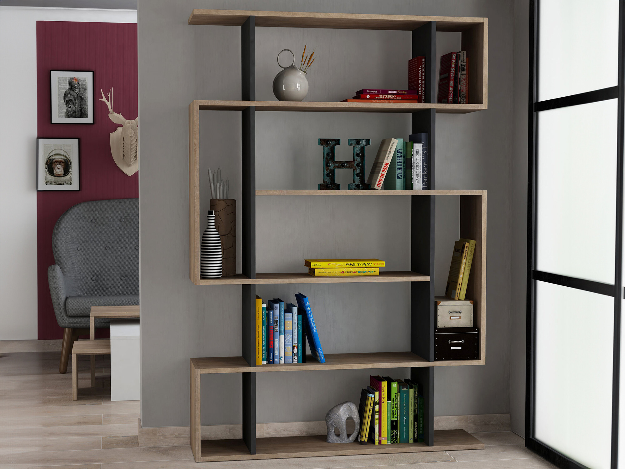 Lentyna Kailua 449 (Antracitas + Sonomos ąžuolas)