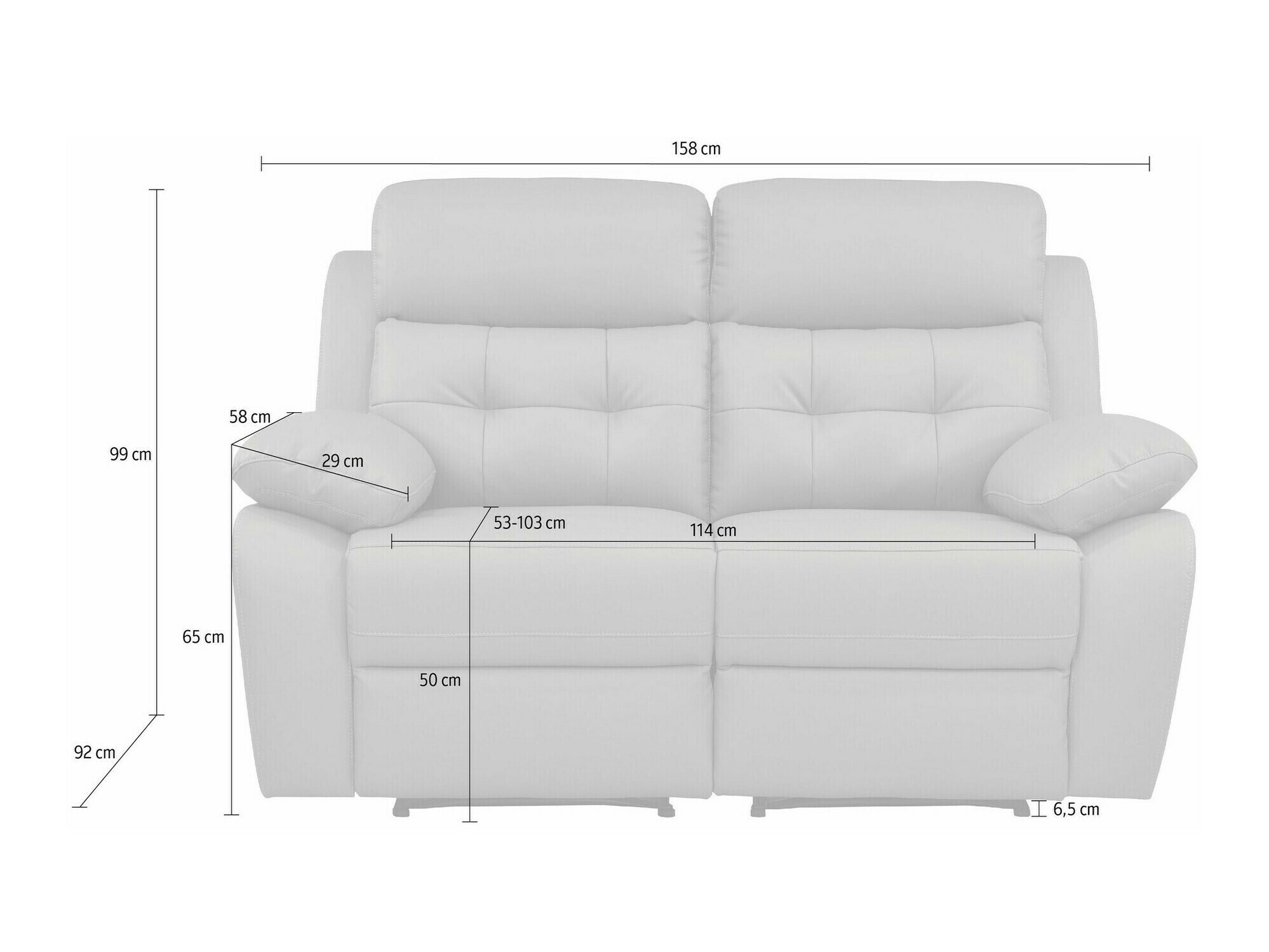 Sofa reglaineris Denton 1480 (Šviesi pilka)