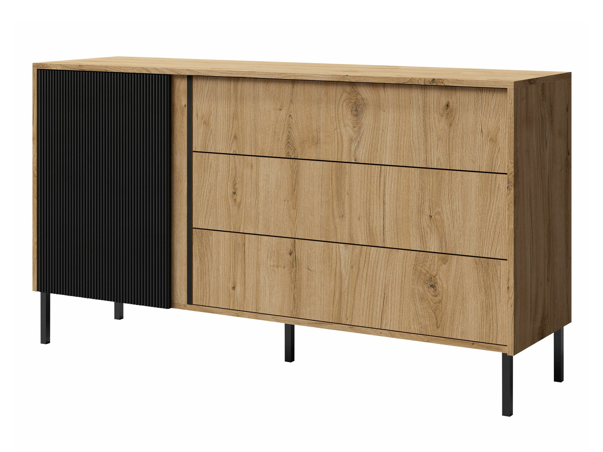 Komoda Lumiri 102 (Ąžuolas + Juoda)