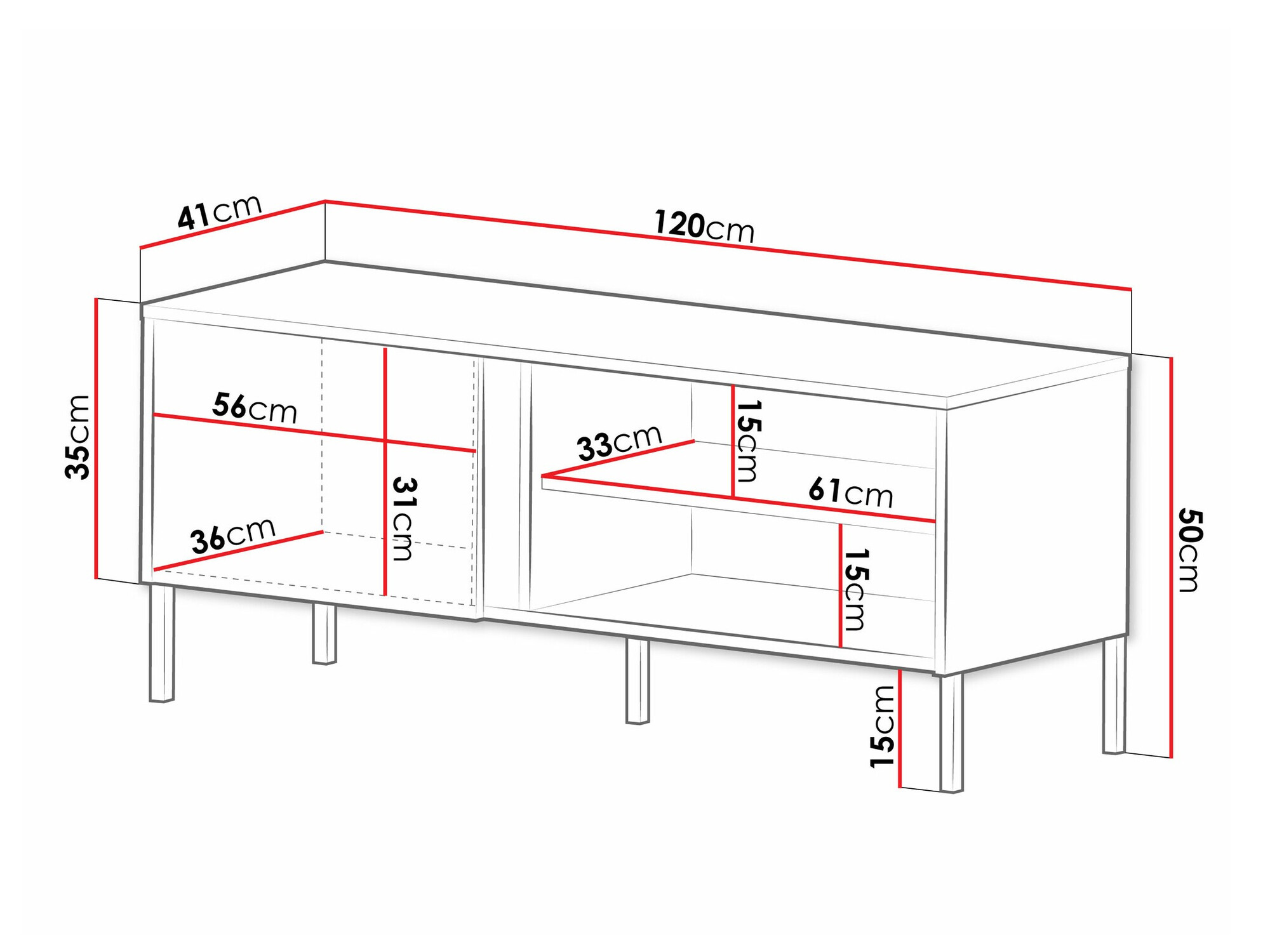 TV staliukas Lumiri 106 (Ąžuolas + Juoda)