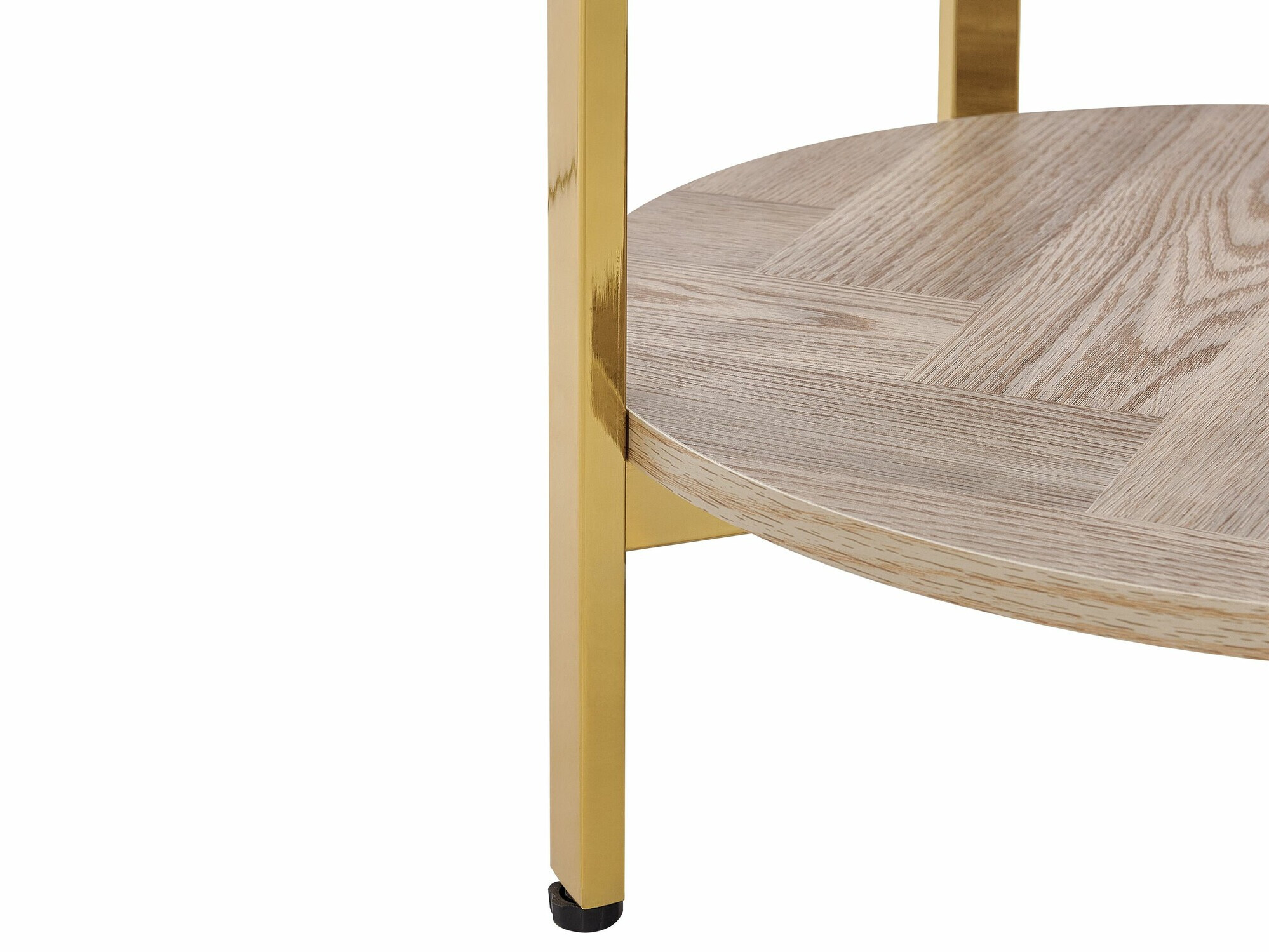 Šoninis staliukas Berwyn 2277 (Auksinė + Šviesus medis)