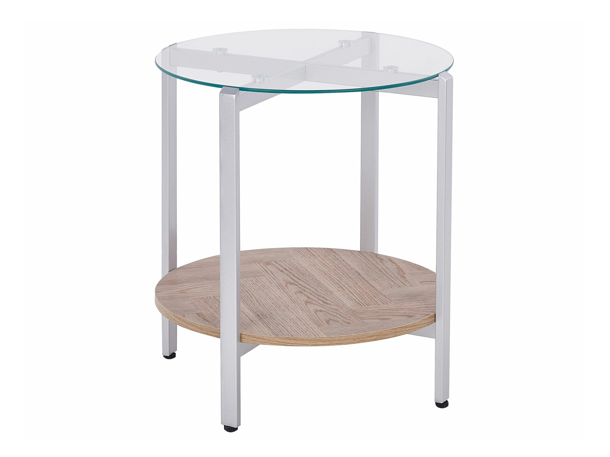 Šoninis staliukas Berwyn 2277 (Sidabrinė + Šviesus medis)