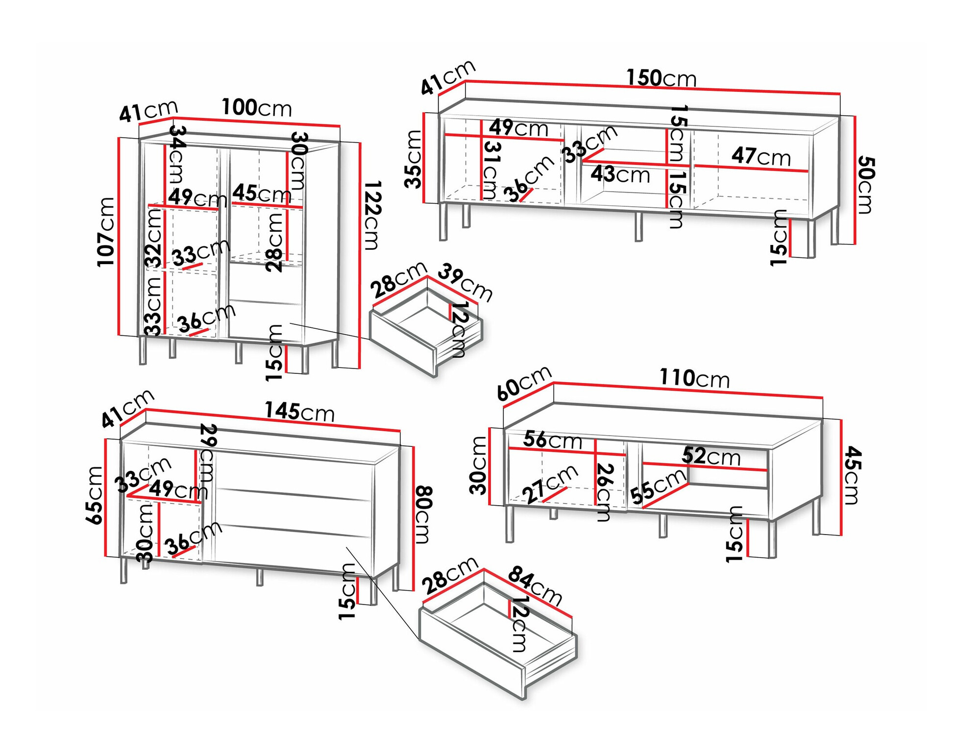 Svetainės komplektas Lumiri 108 (Ąžuolas + Juoda)