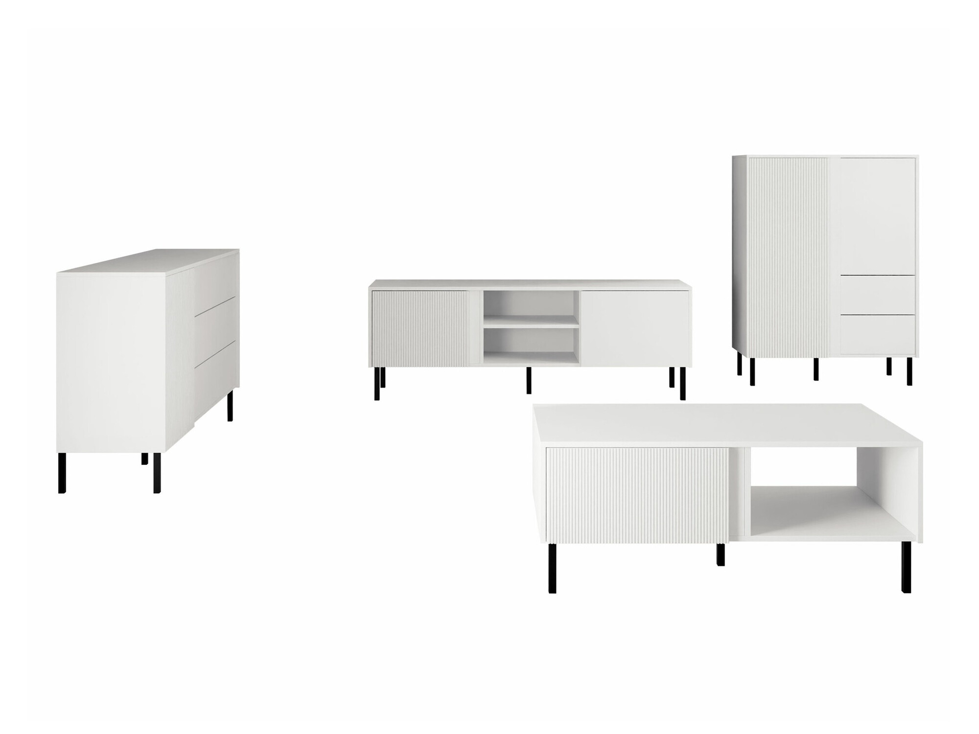 Svetainės komplektas Lumiri 108 (Balta)