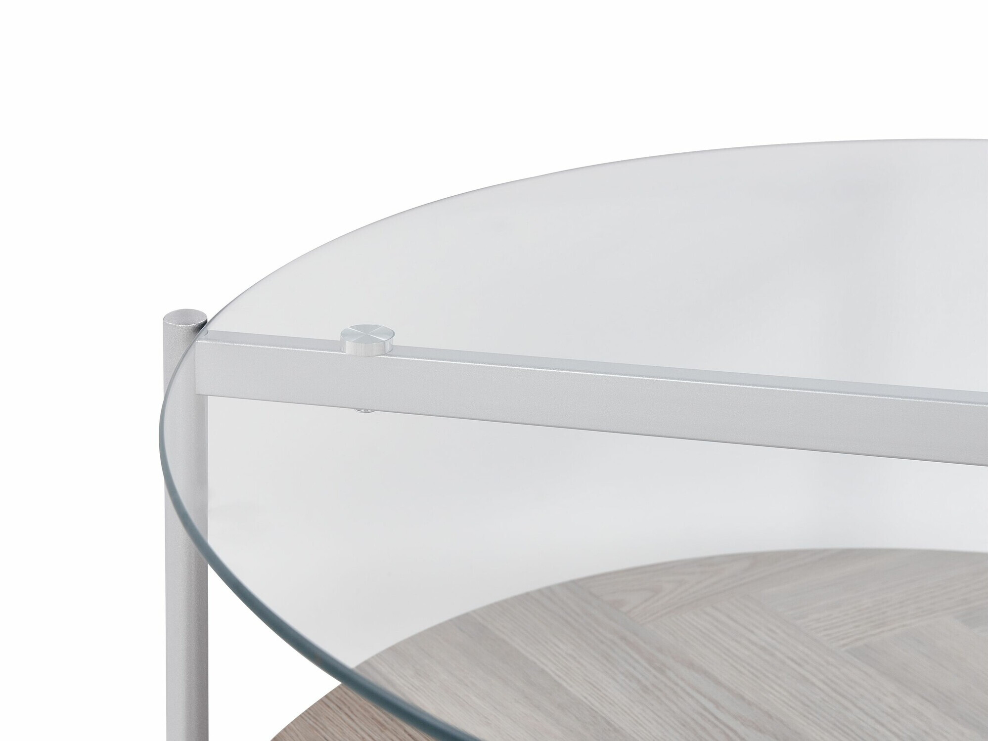 Žurnalinis staliukas Berwyn 2275 (Sidabrinė + Šviesus medis)