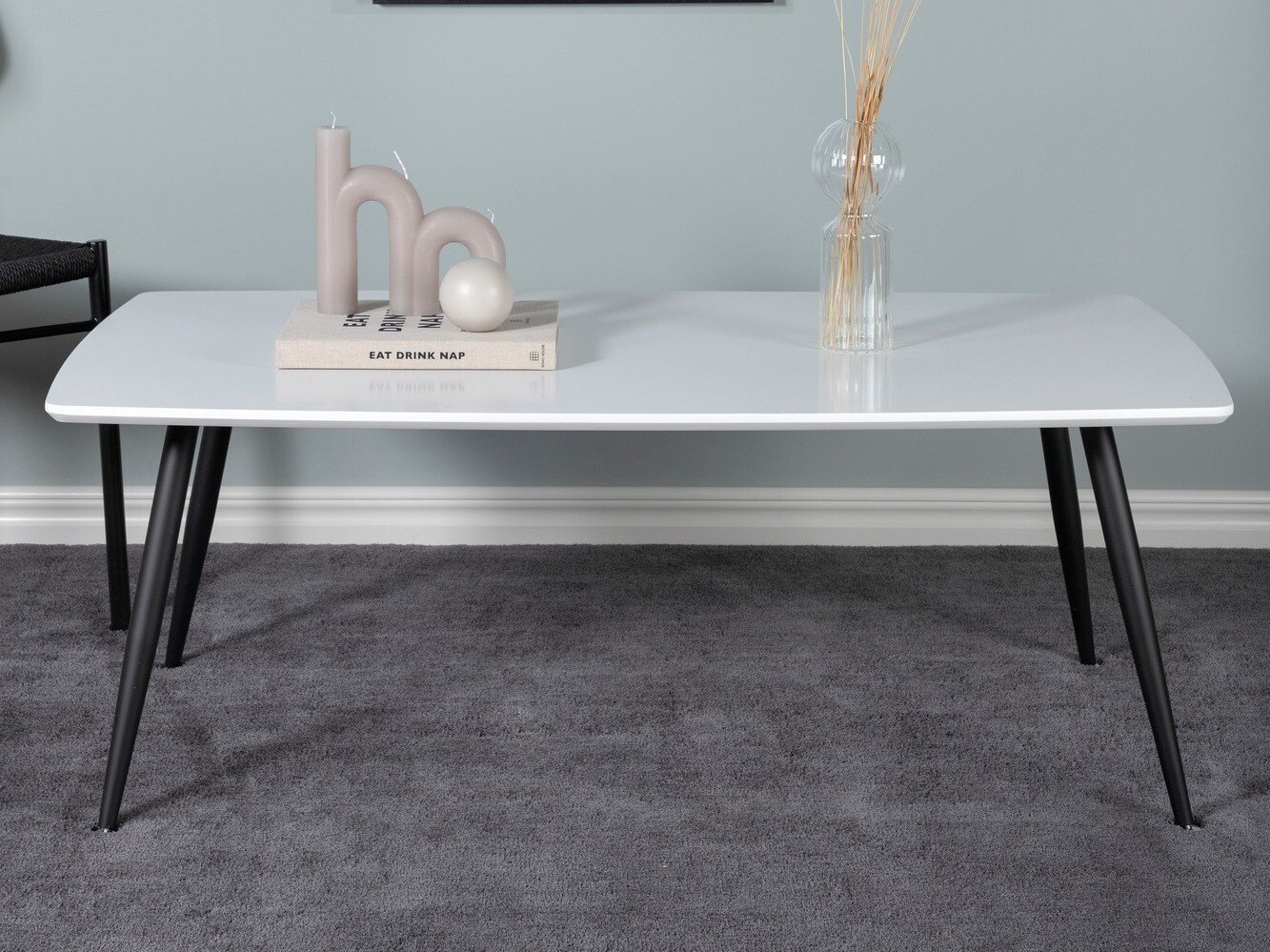 Žurnalinis staliukas Dallas 225 (Balta + Juoda)