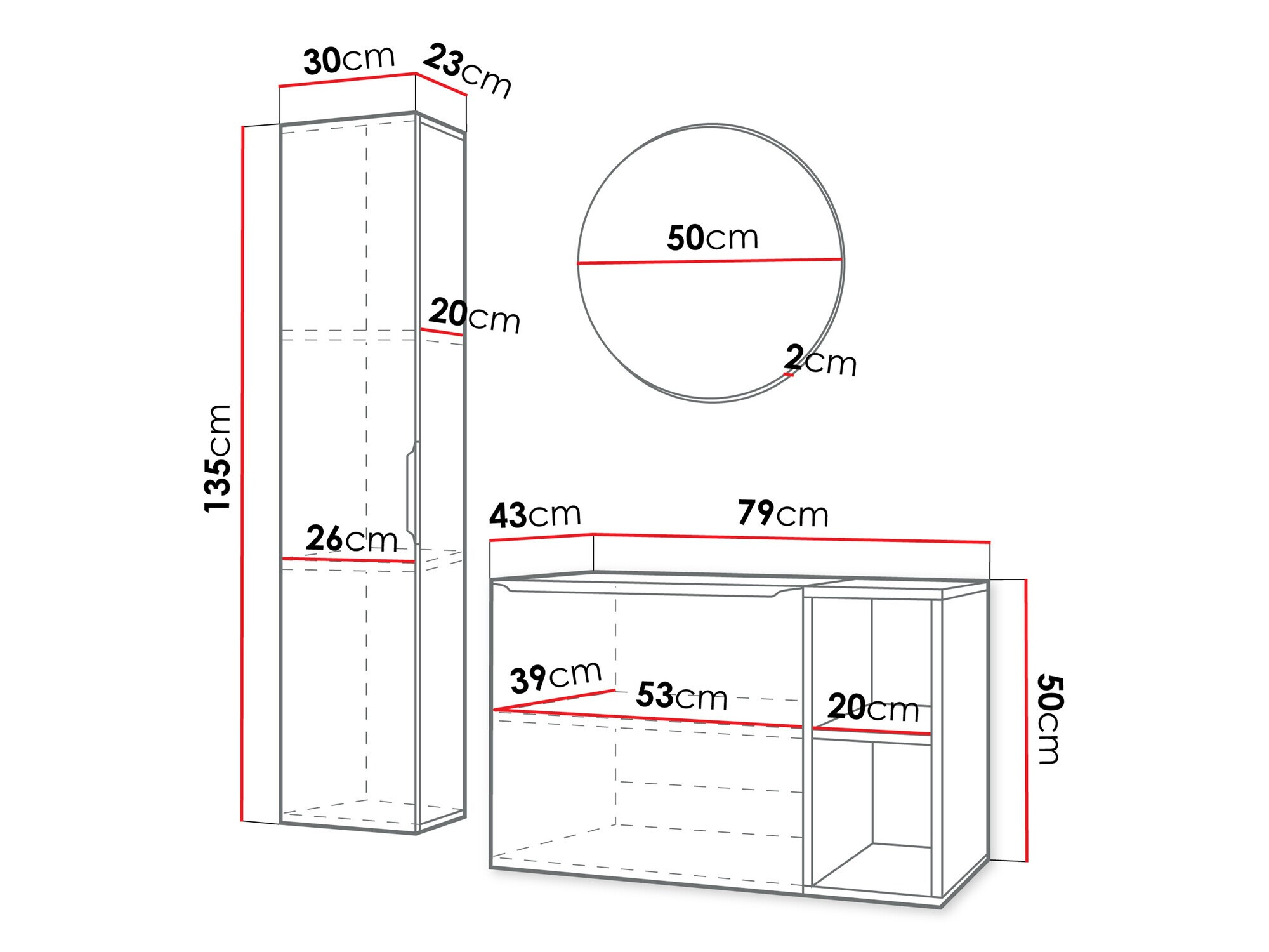 Vonios komplektas Comfivo Unitas (Balta + Auksinė)