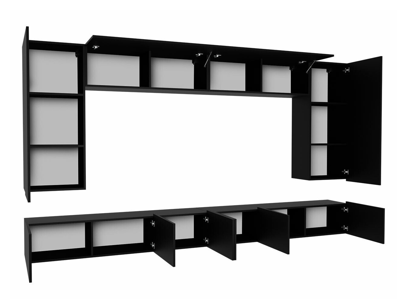 Svetainės komplektas Tivdalu 135 (Balta + Blizgi balta)