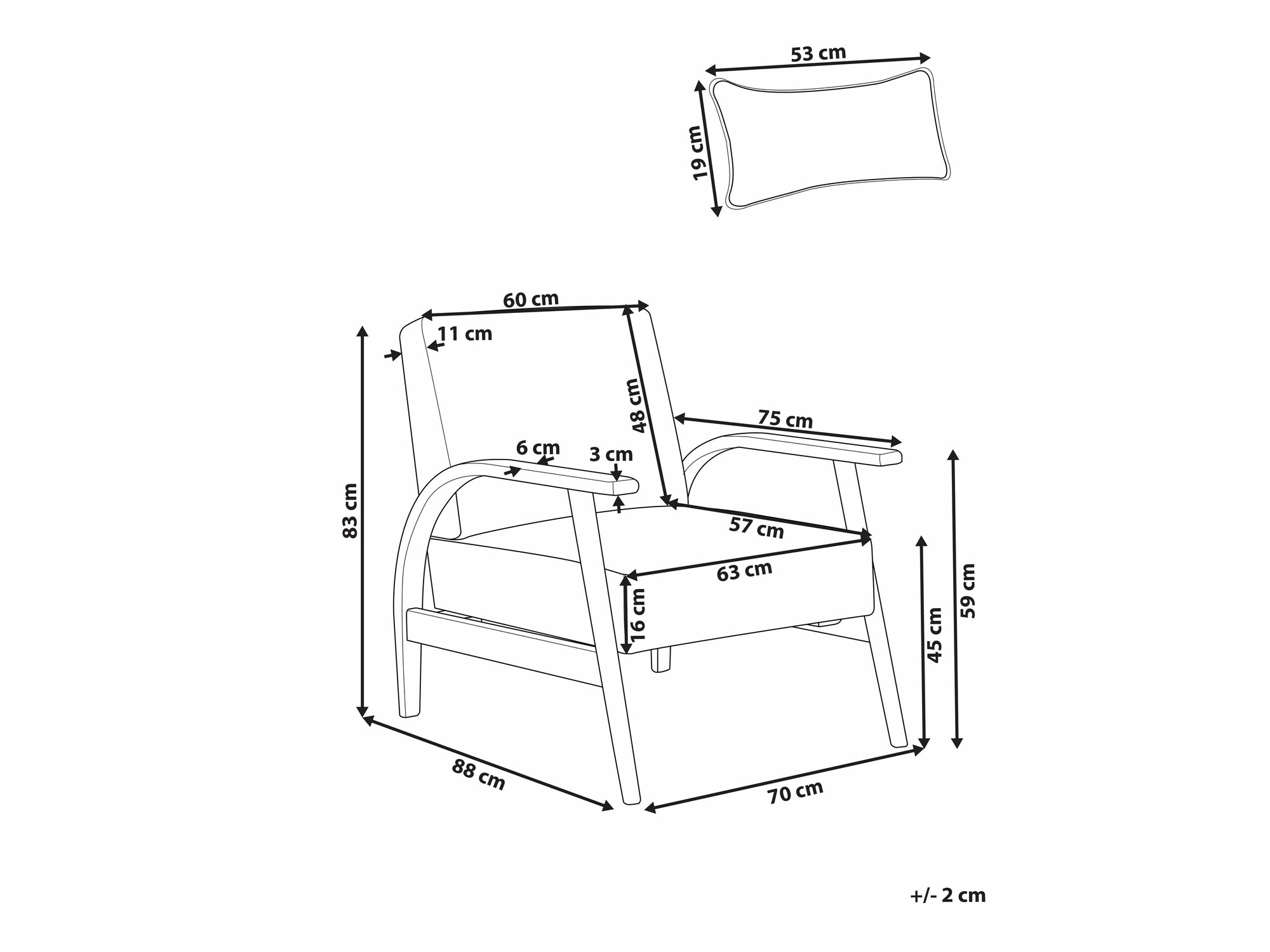 Fotelis Berwyn 2296 (Balta + Tamsus medis)