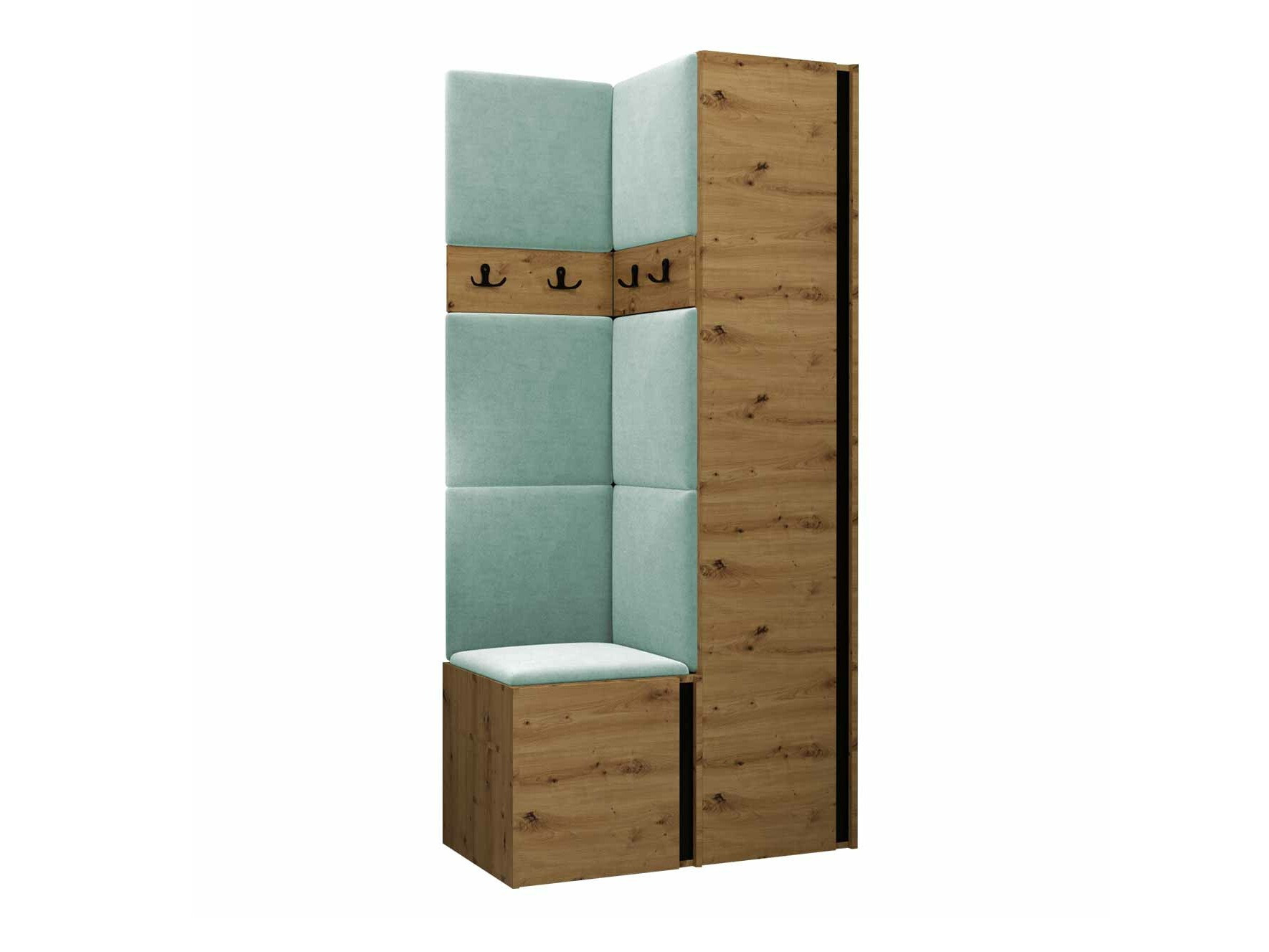 Prieškambario komplektas Pinis XXIV (Artisan ąžuolas + Juoda)