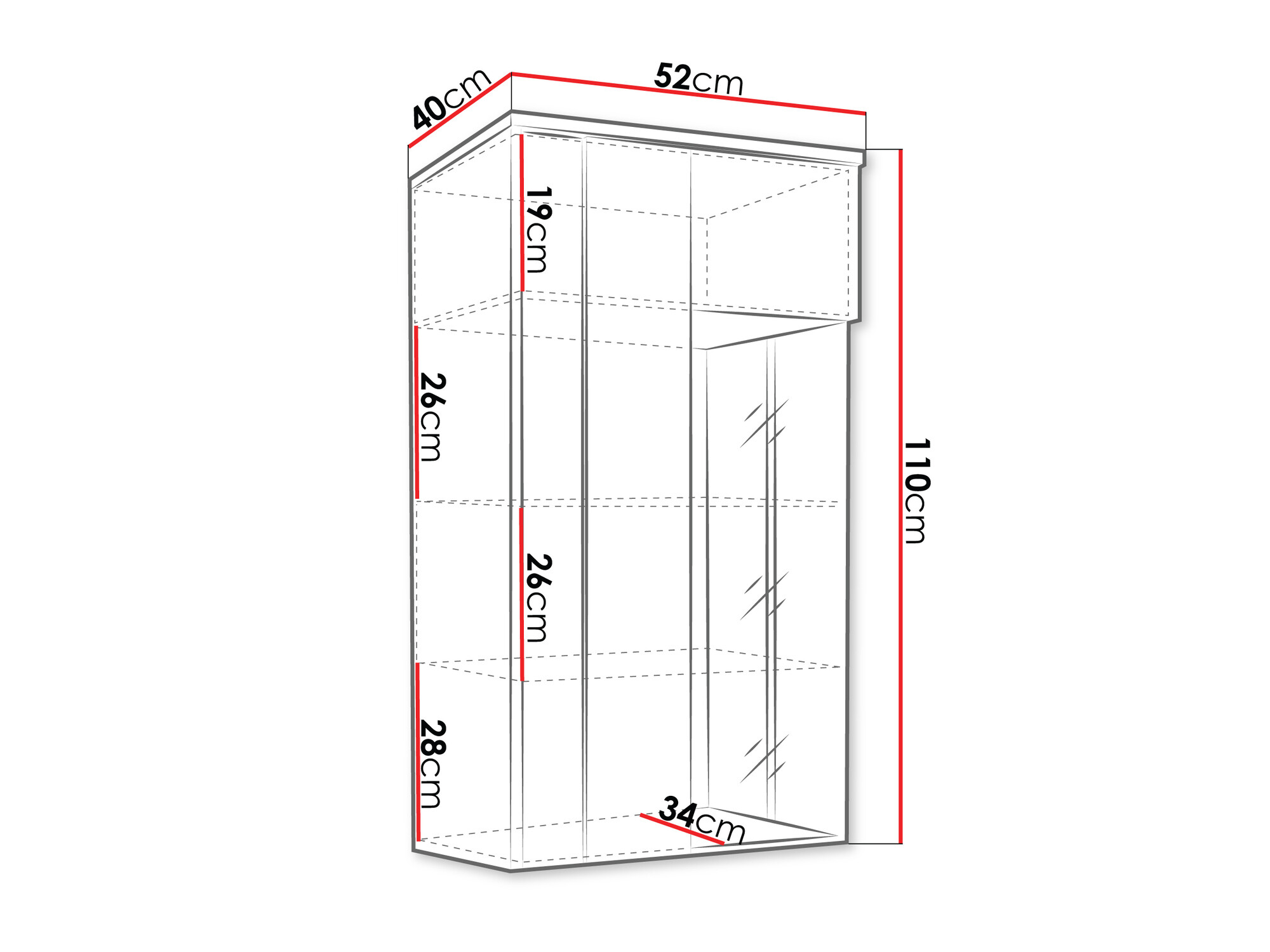 Pakabinama spintelė Florem (Balta + Blizgi balta + Šviesus medis)