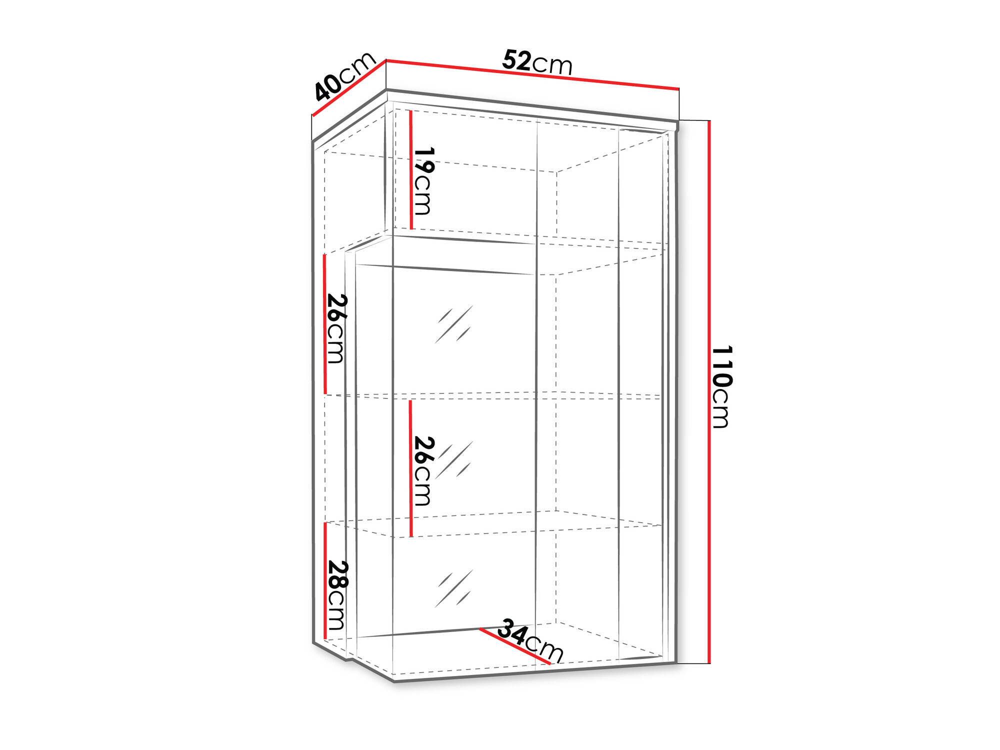 Pakabinama spintelė Florem I (Balta + Blizgi balta + Šviesus medis)