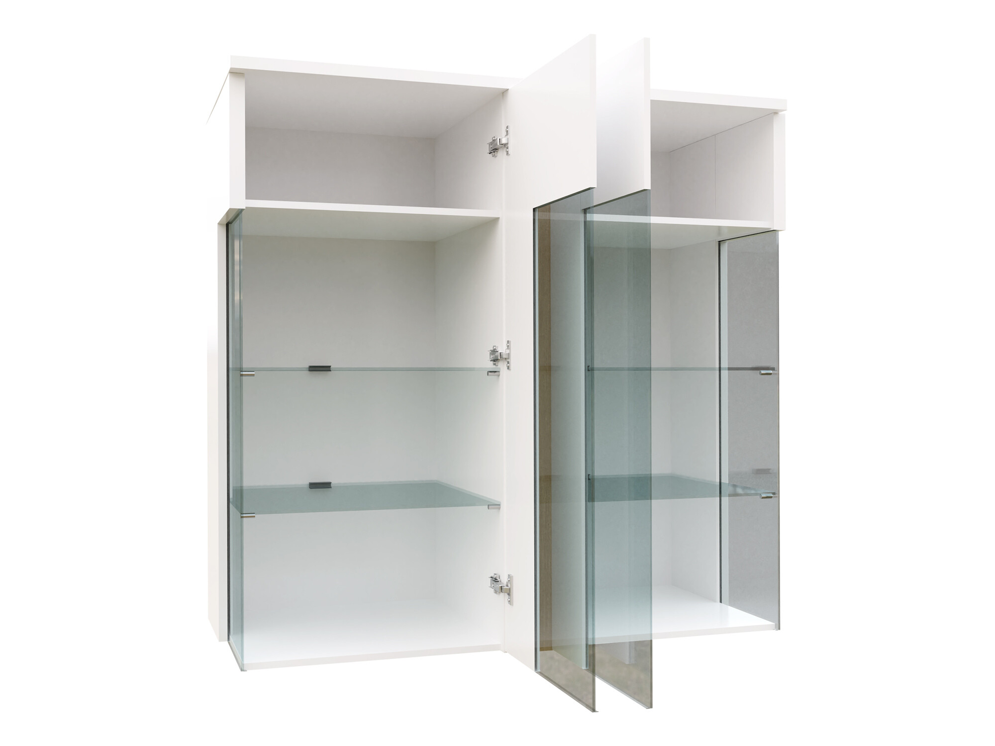 Spintelė Florem III (Balta + Blizgi balta + Šviesus medis)