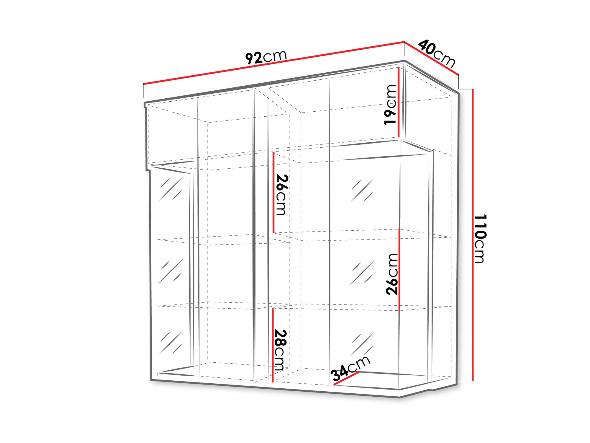 Spintelė Florem III (Balta + Blizgi balta + Šviesus medis)